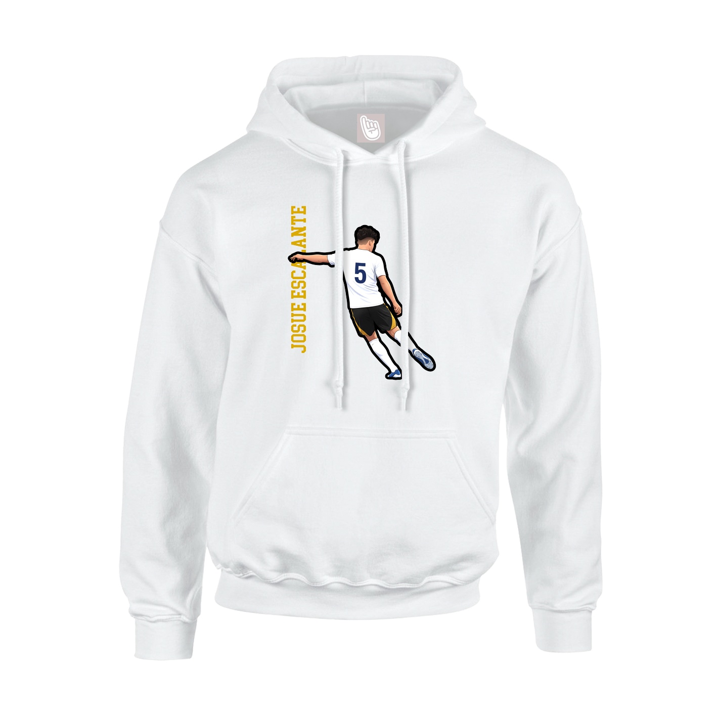 Youth Hoodie — Name Vertical in White
