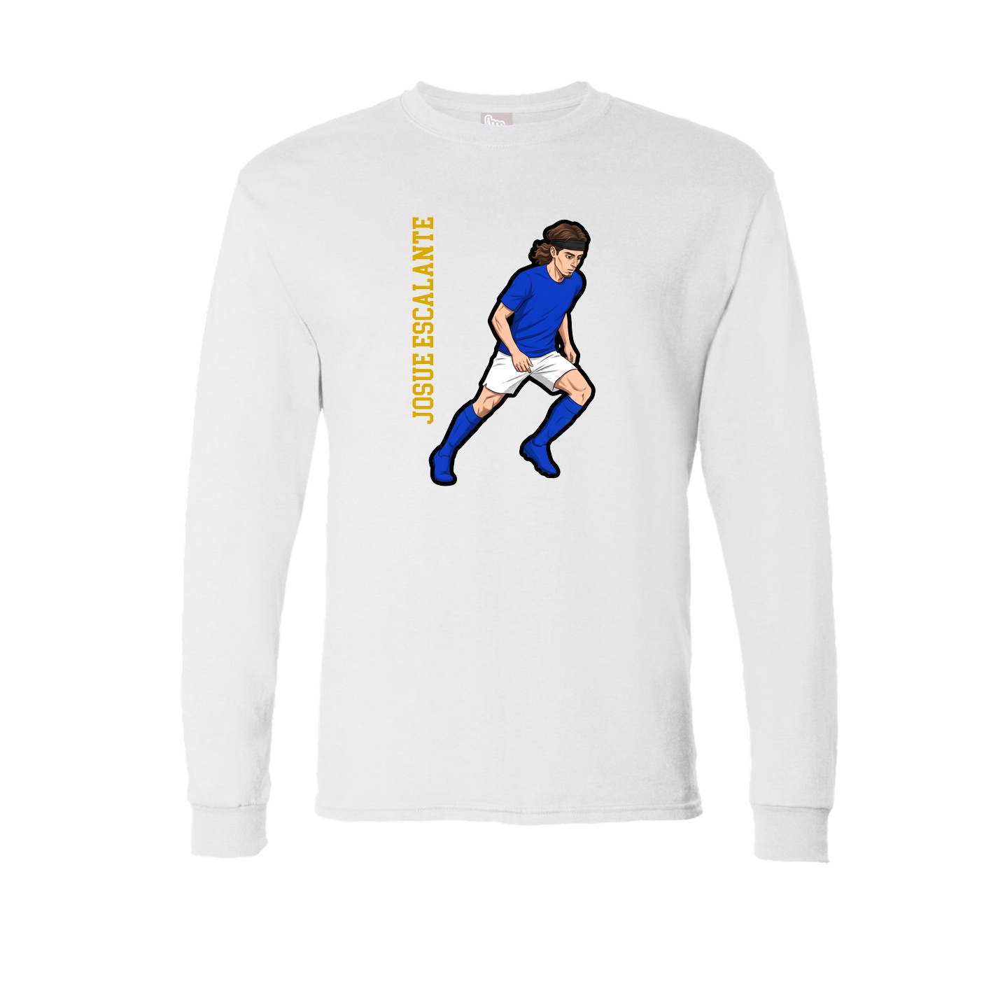 Long Sleeve Tee — Name Vertical in White