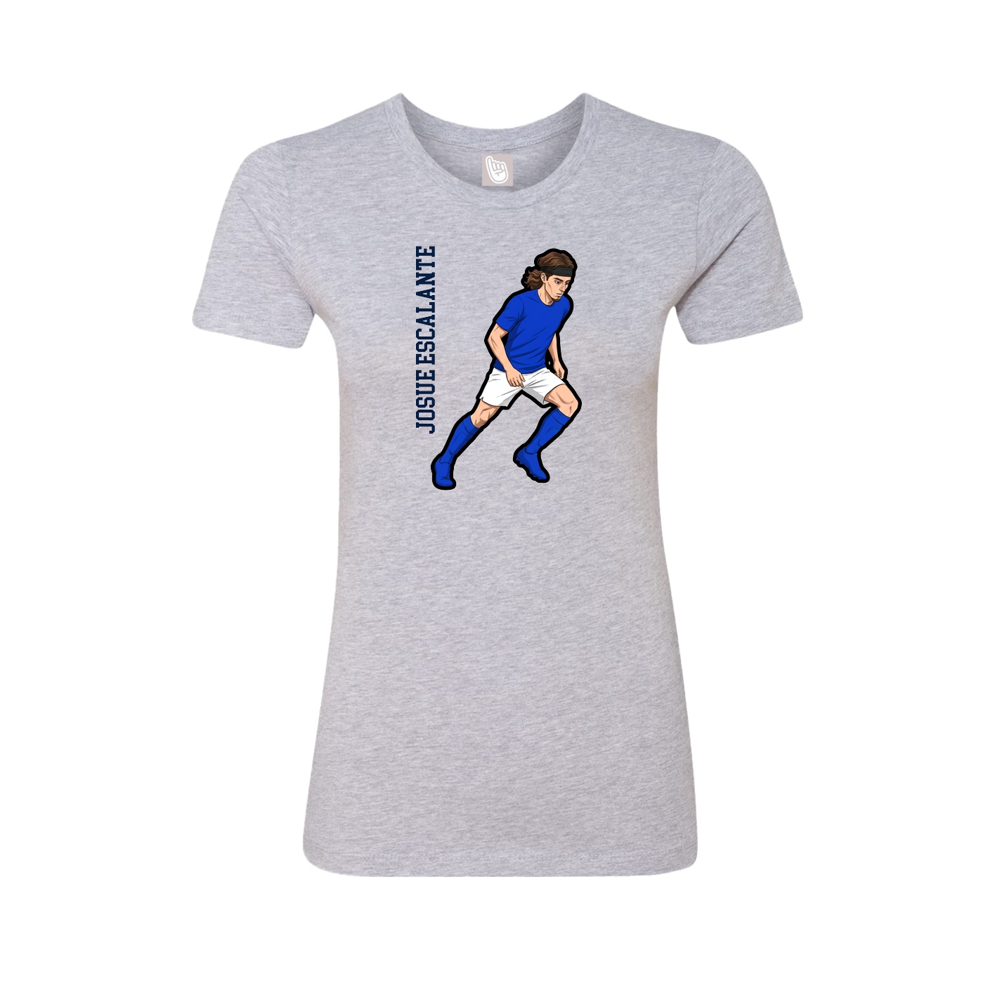 Fitted Women's Tee — Name Vertical in Grey