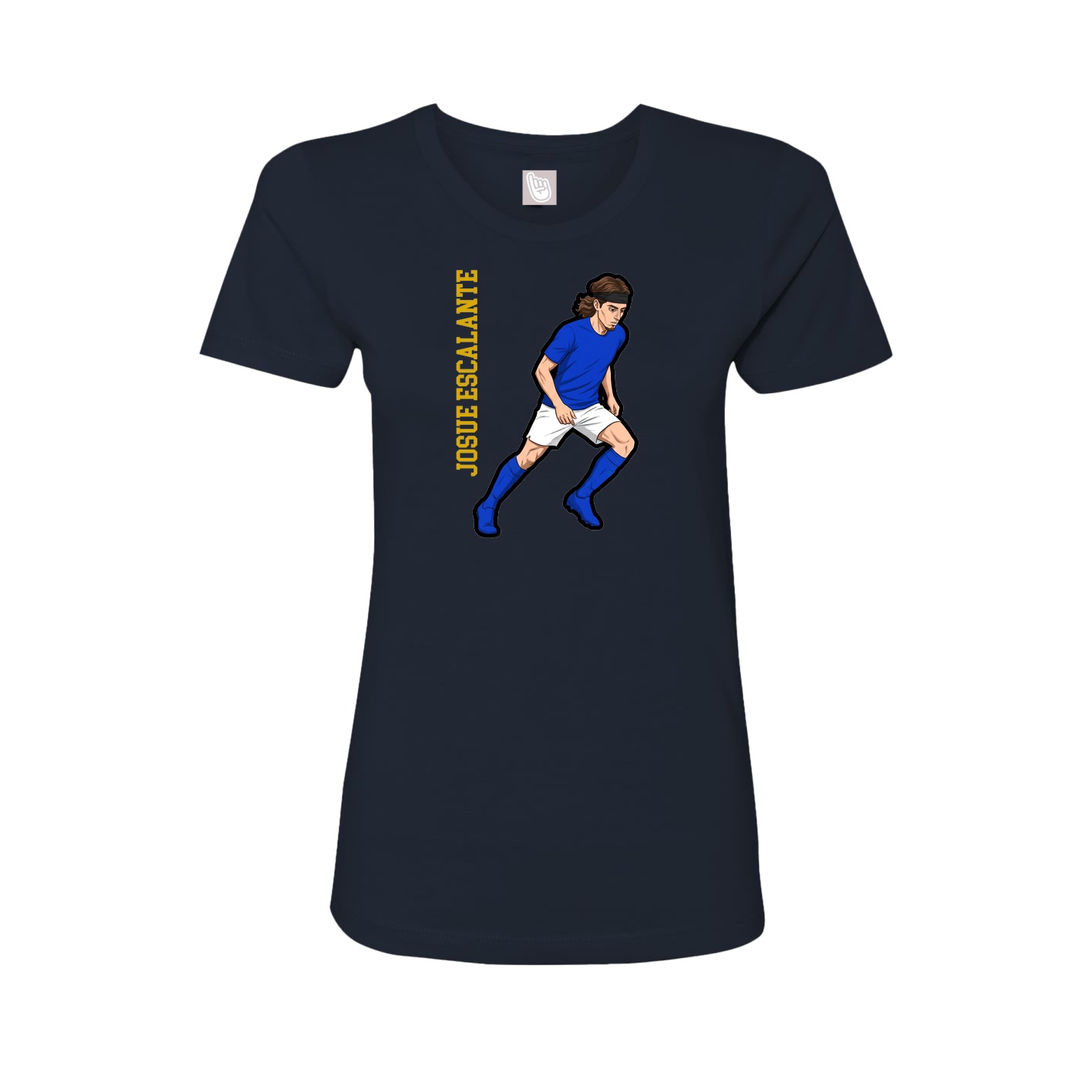 Womens Tee — Name Vertical in Navy