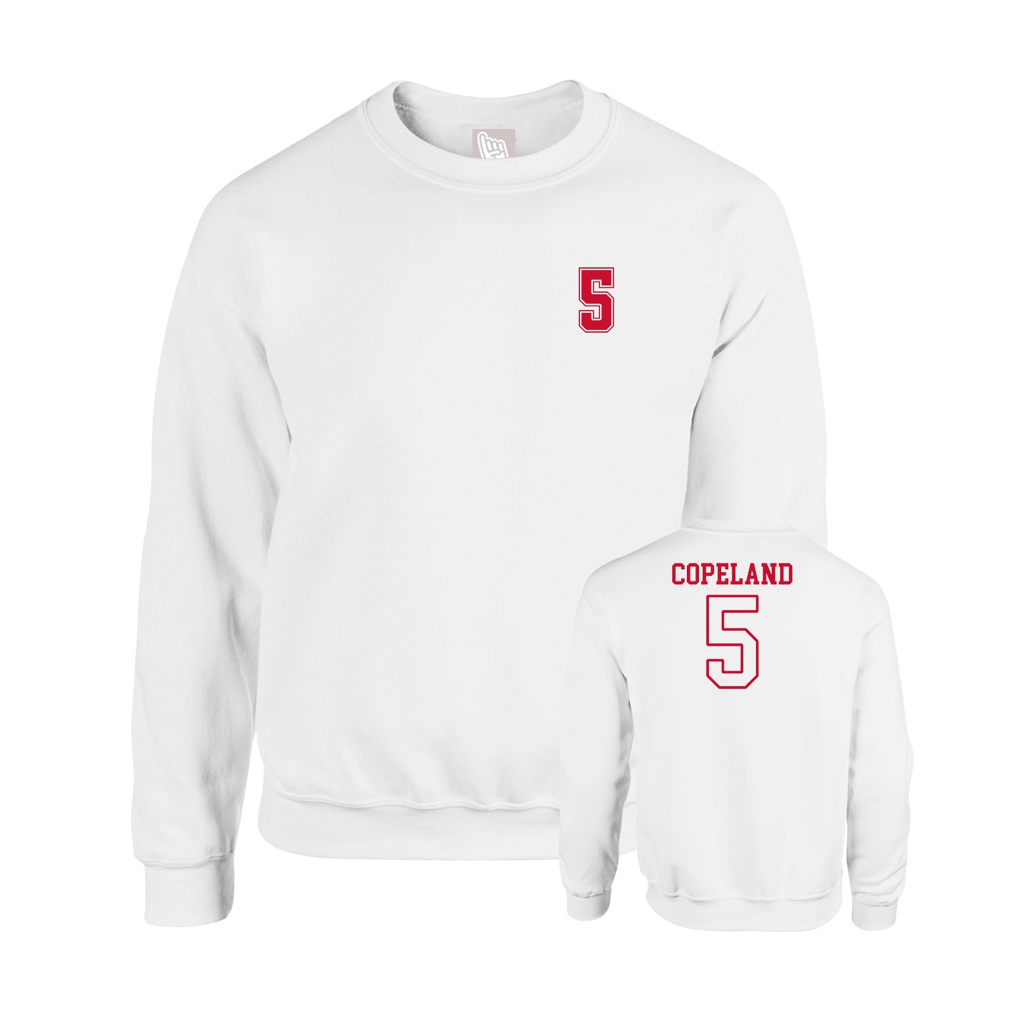 Fleece Crew — Chest Back in White
