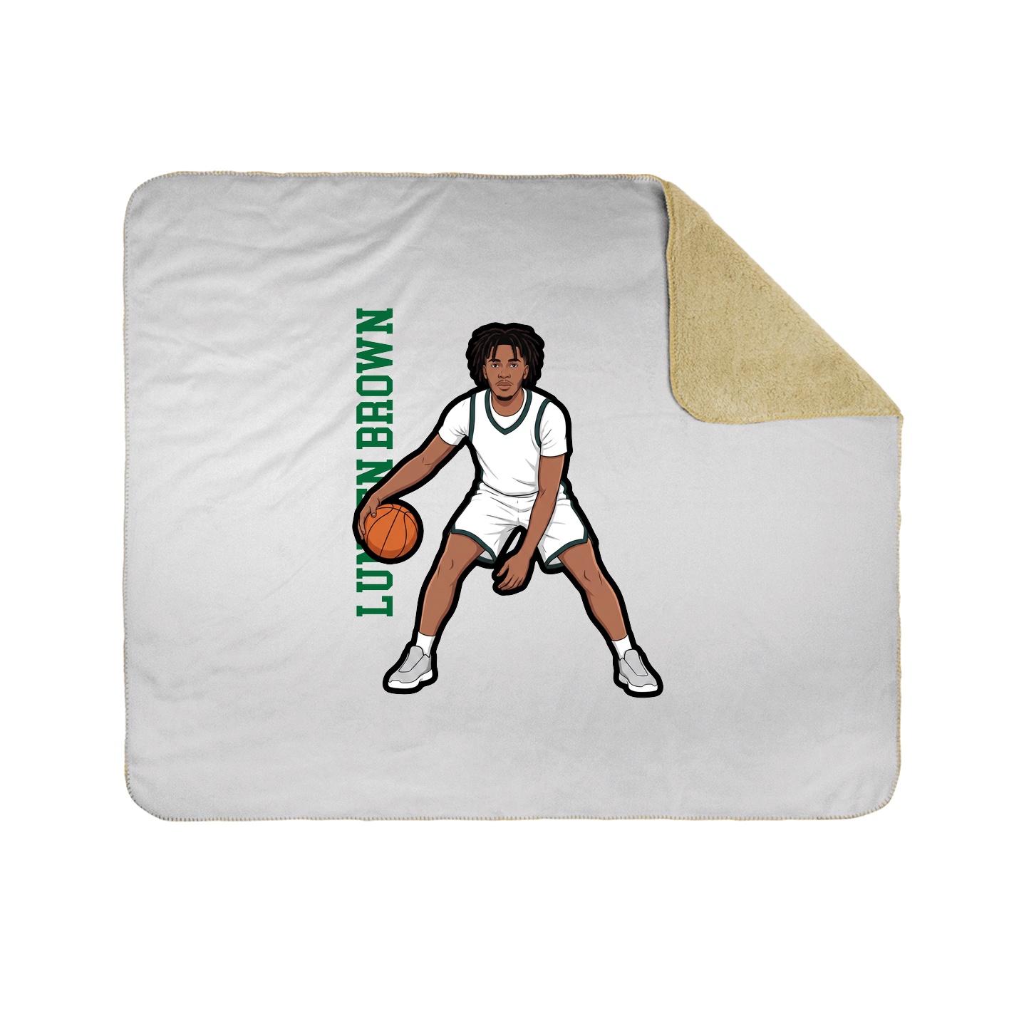 Throw Blanket — Name Vertical in White