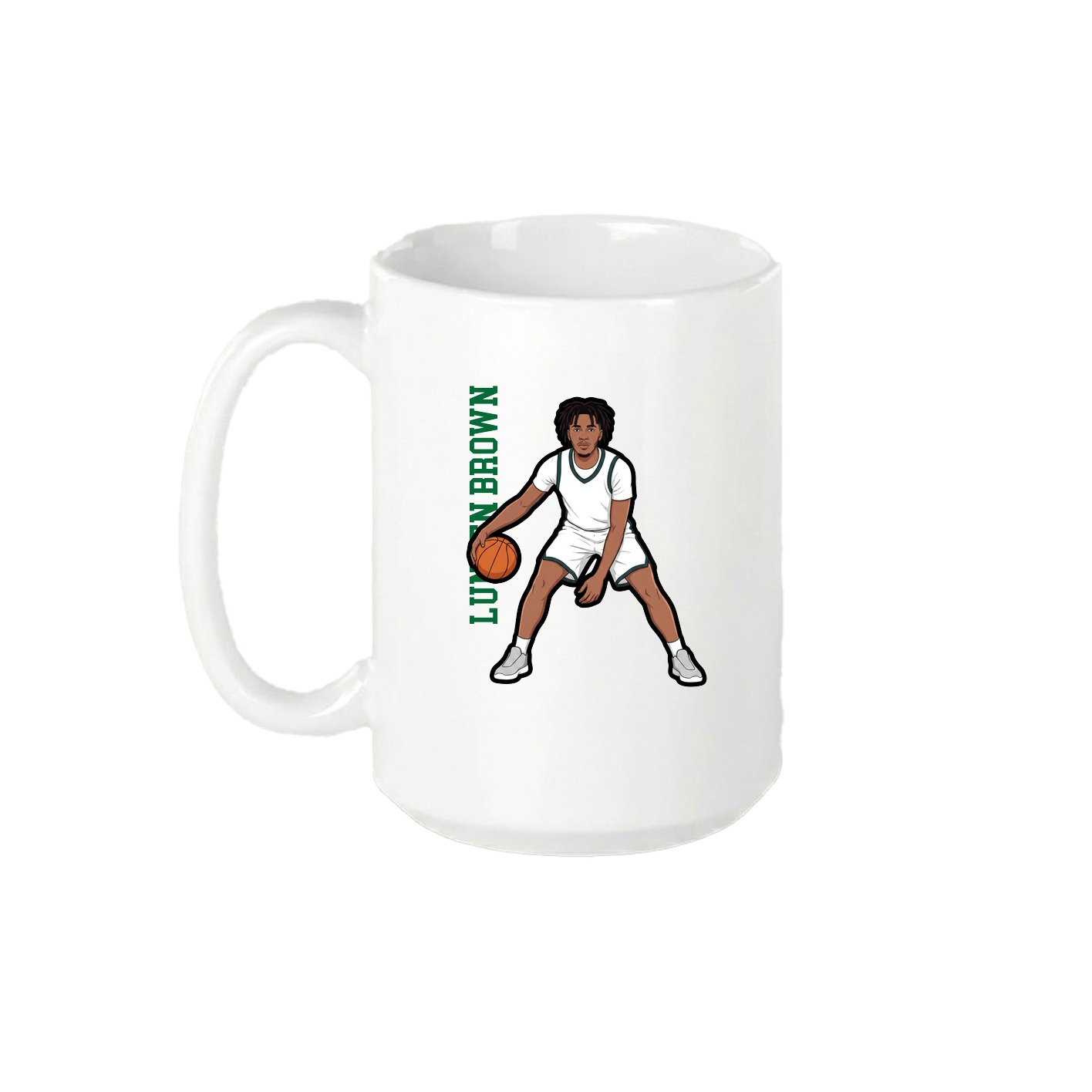 15oz Coffee Mug — Name Vertical in White
