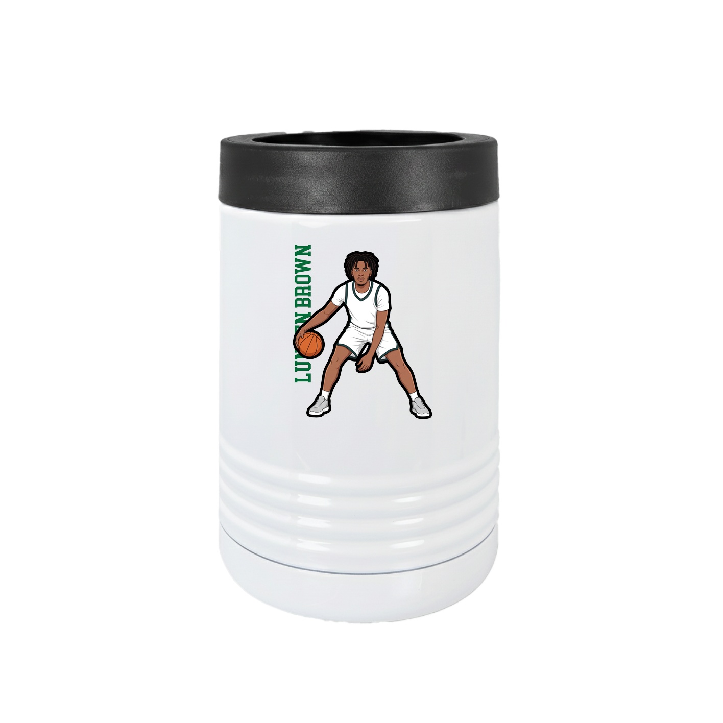 Beverage Holder — Name Vertical in White