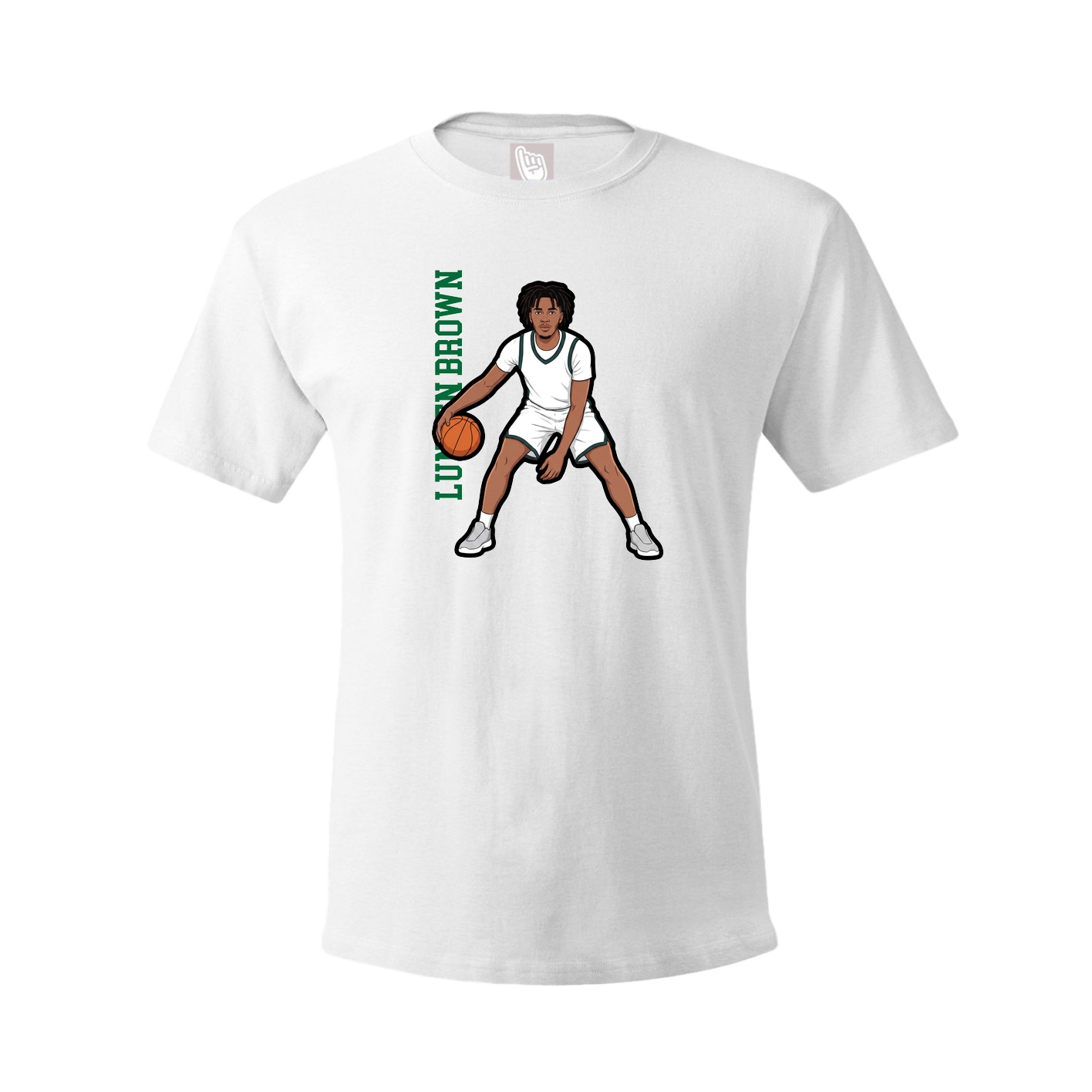 Youth Tee — Name Vertical in White