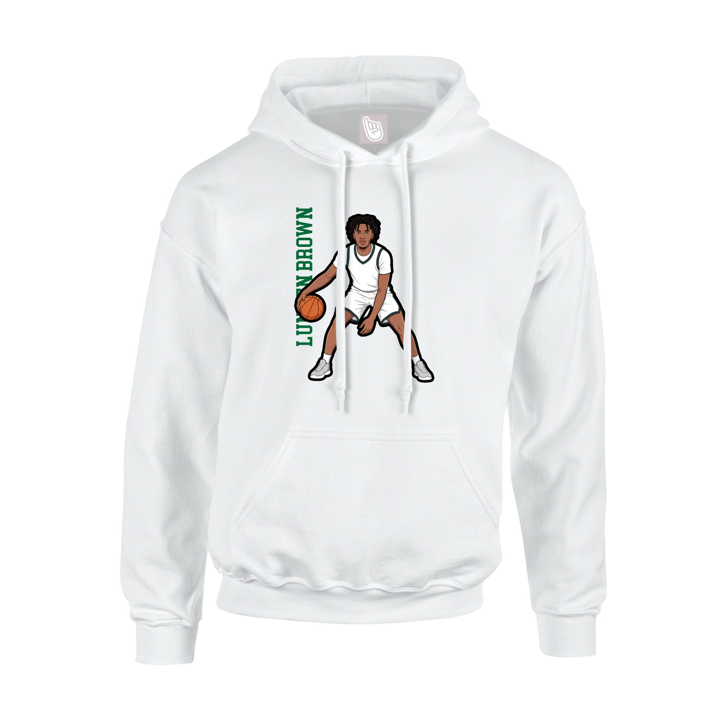 Hoodie — Name Vertical in White