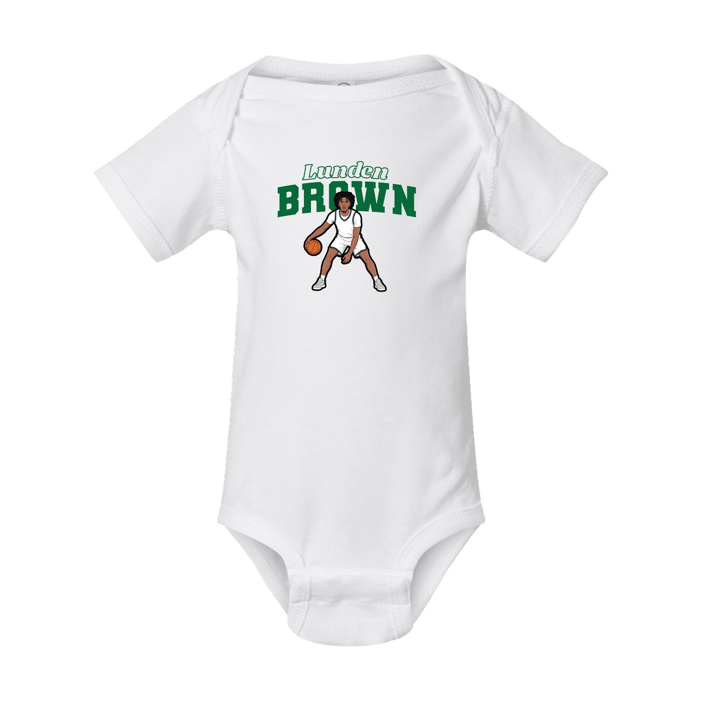 Baby Onesie — Name Arch in White