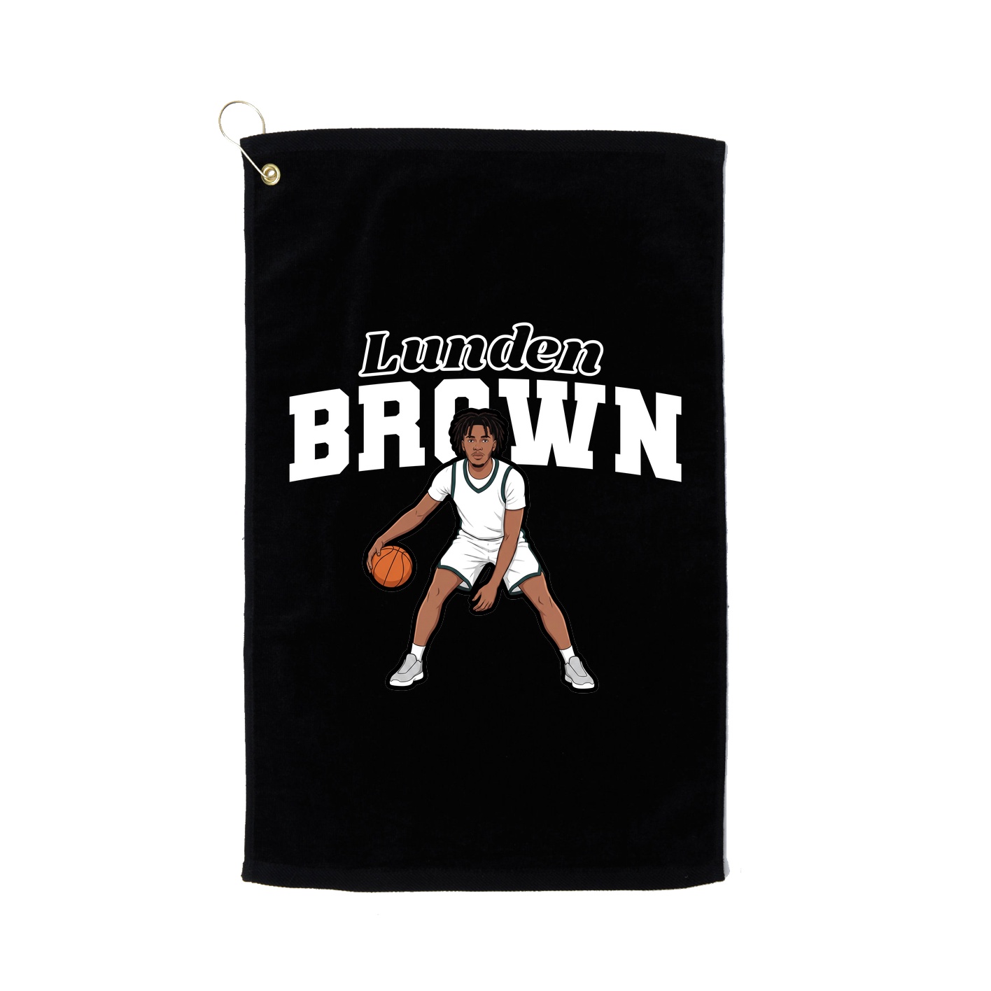 Golf Towel — Name Arch in Black