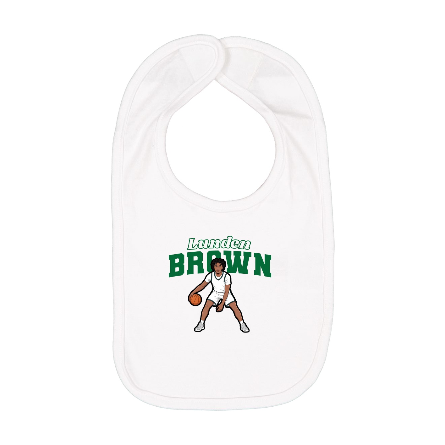 Infant Bib — Name Arch in White