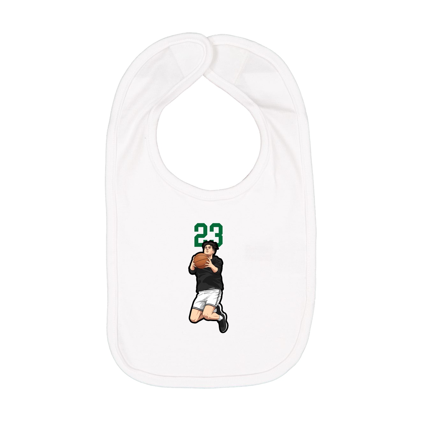 Infant Bib — Number Top in White