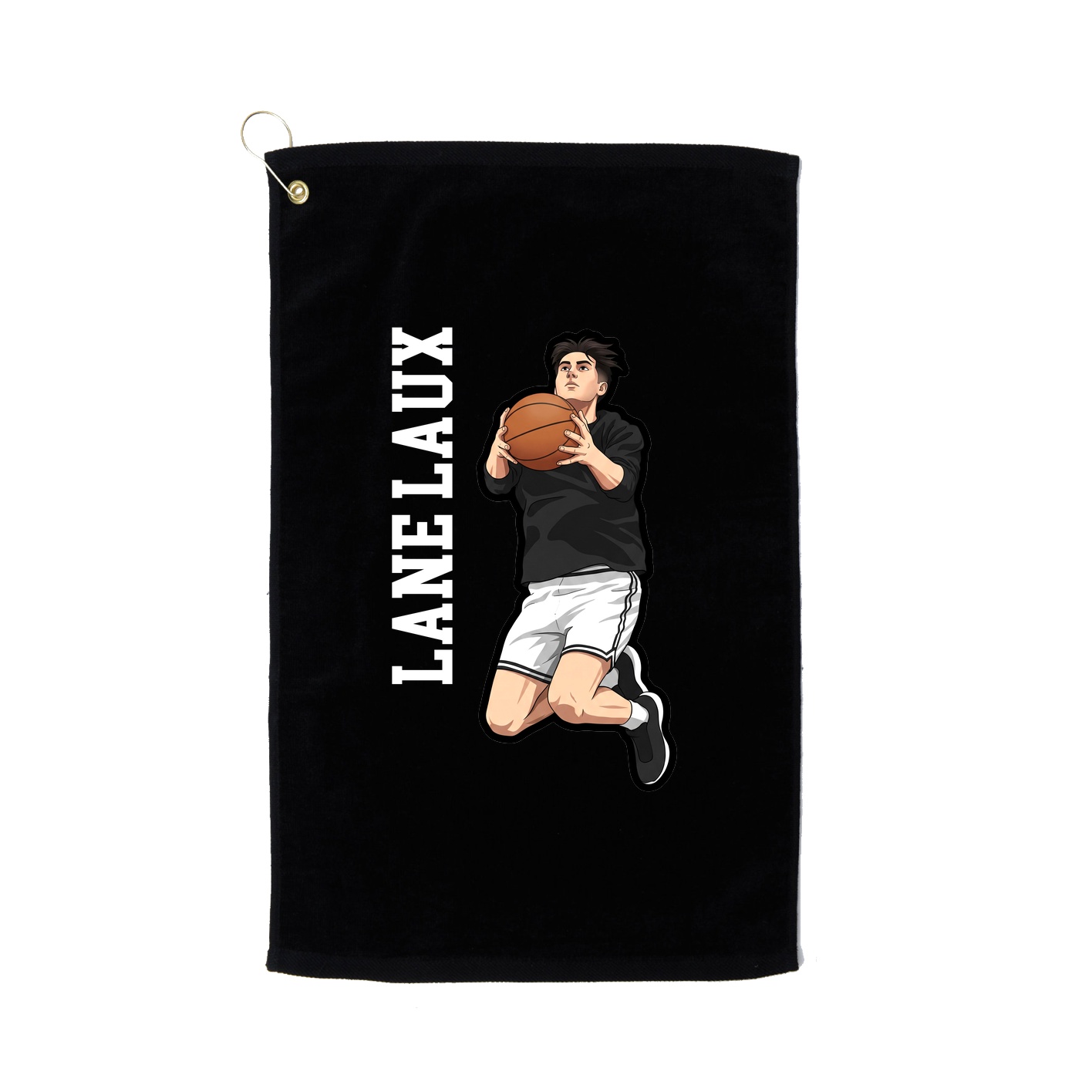 Golf Towel — Name Vertical in Black