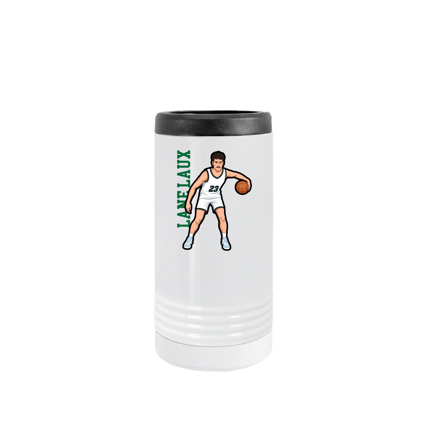 Slim Beverage Holder — Name Vertical in White