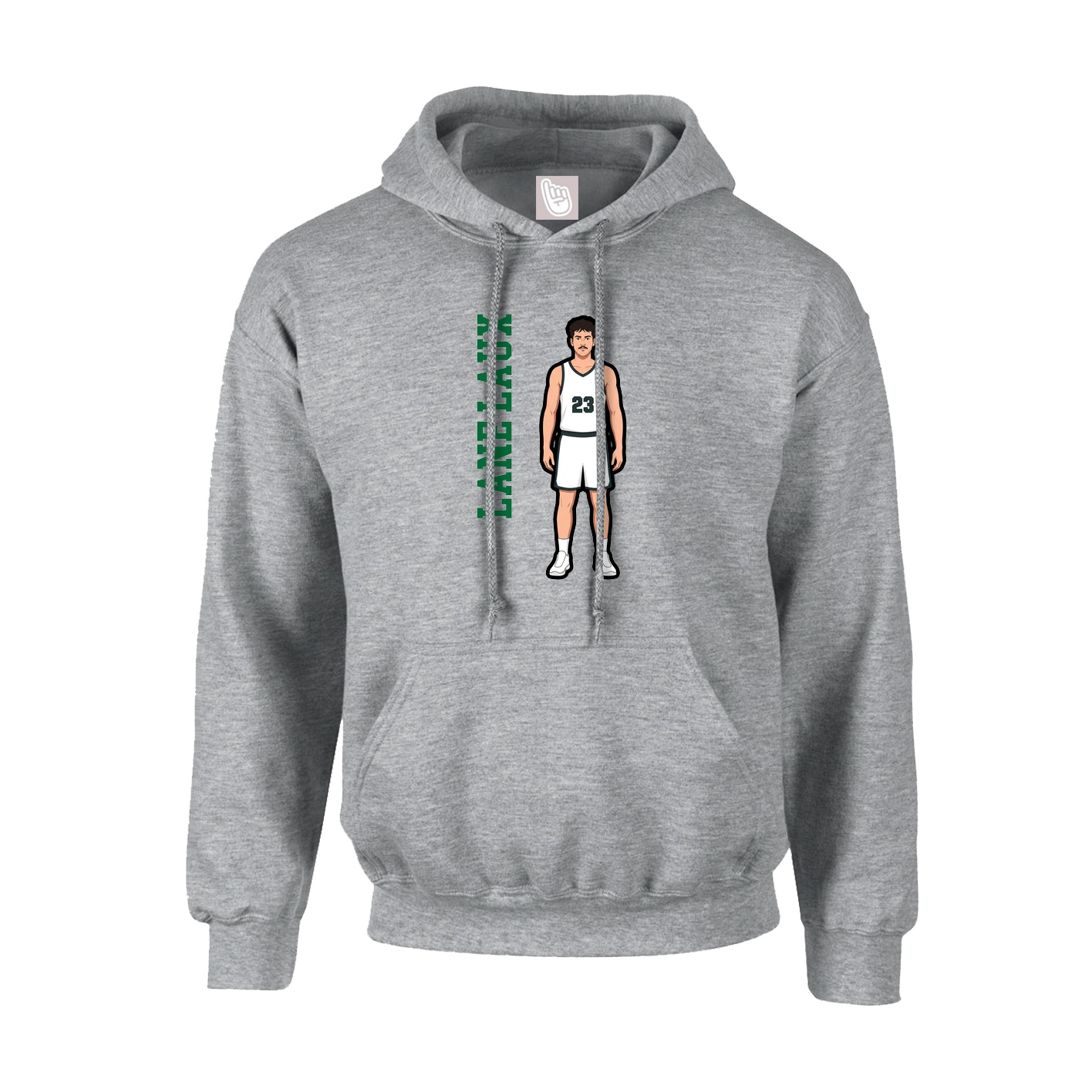 Youth Hoodie — Name Vertical in Grey