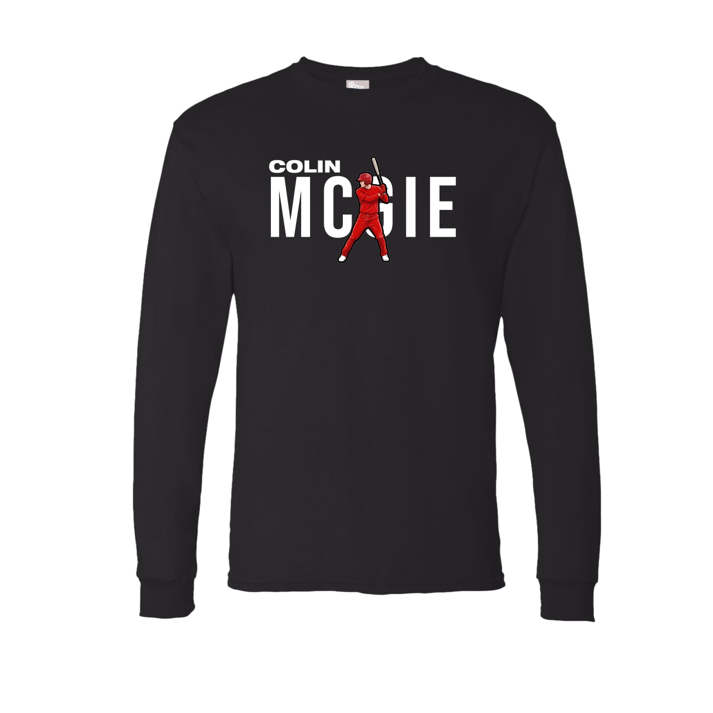 Long Sleeve Tee — Player Name in Black
