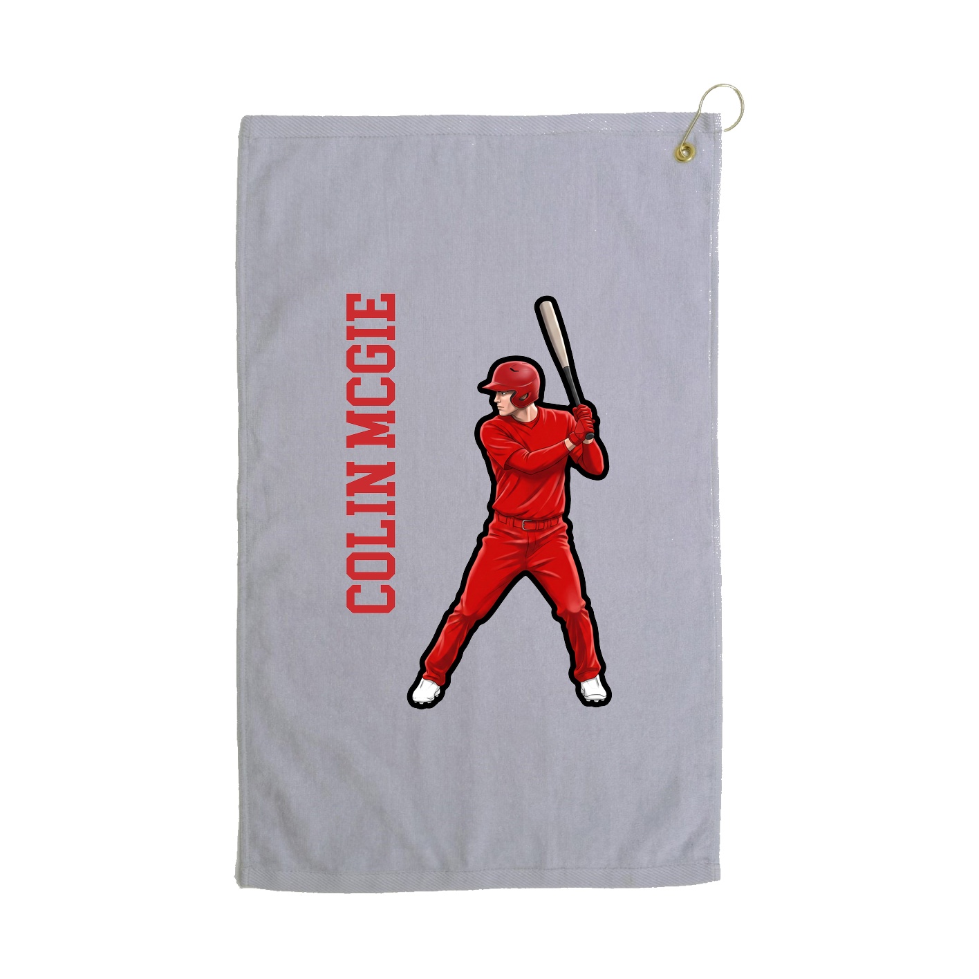 Golf Towel — Name Vertical in Grey