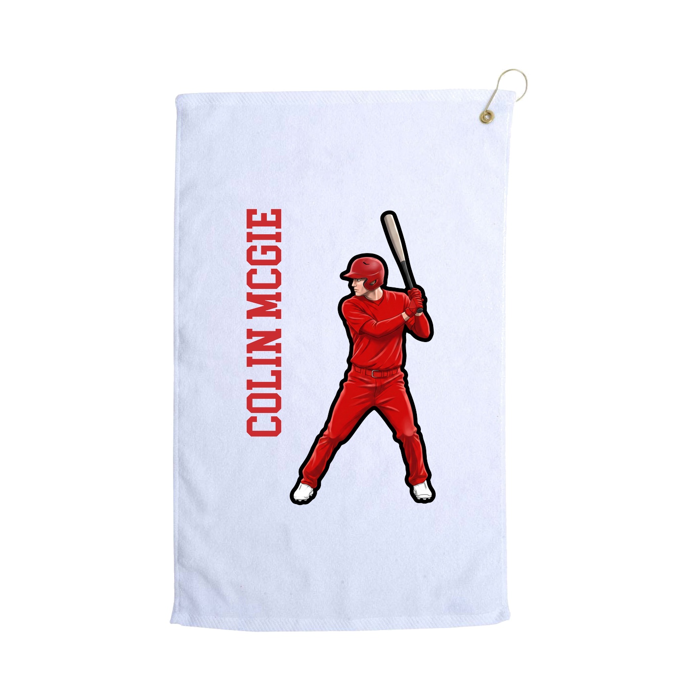 Golf Towel — Name Vertical in White