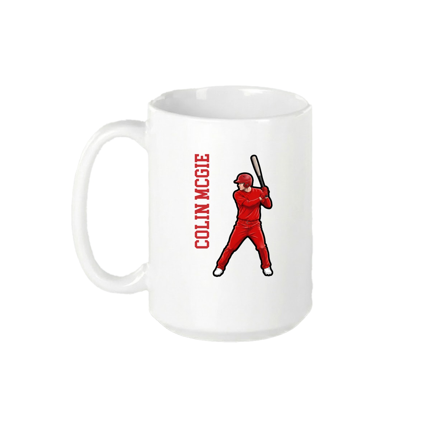 15oz Coffee Mug — Name Vertical in White