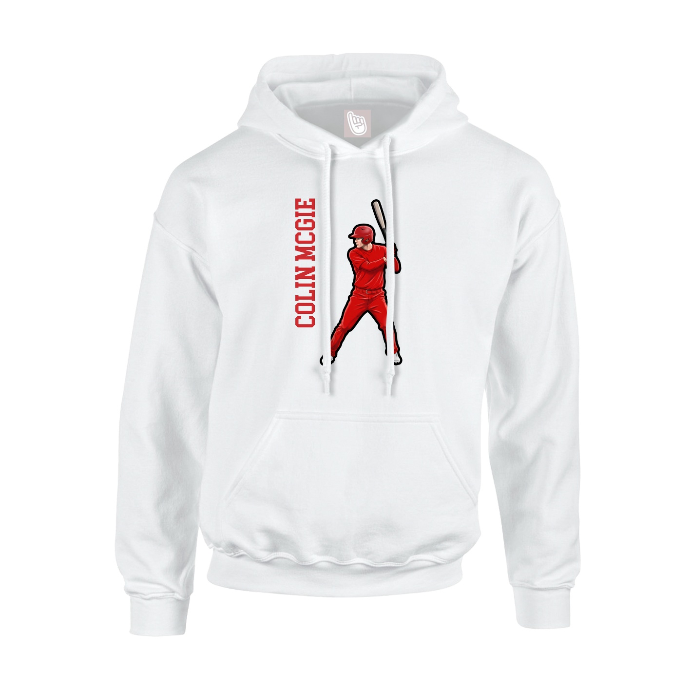 Youth Hoodie — Name Vertical in White