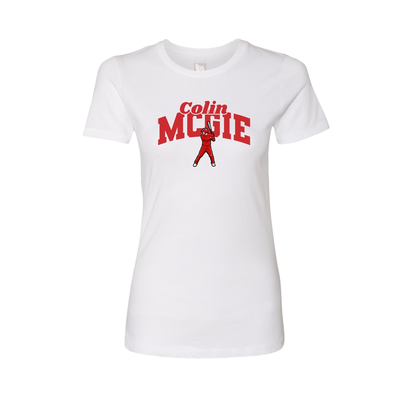 Fitted Women's Tee — Signature Arch in White