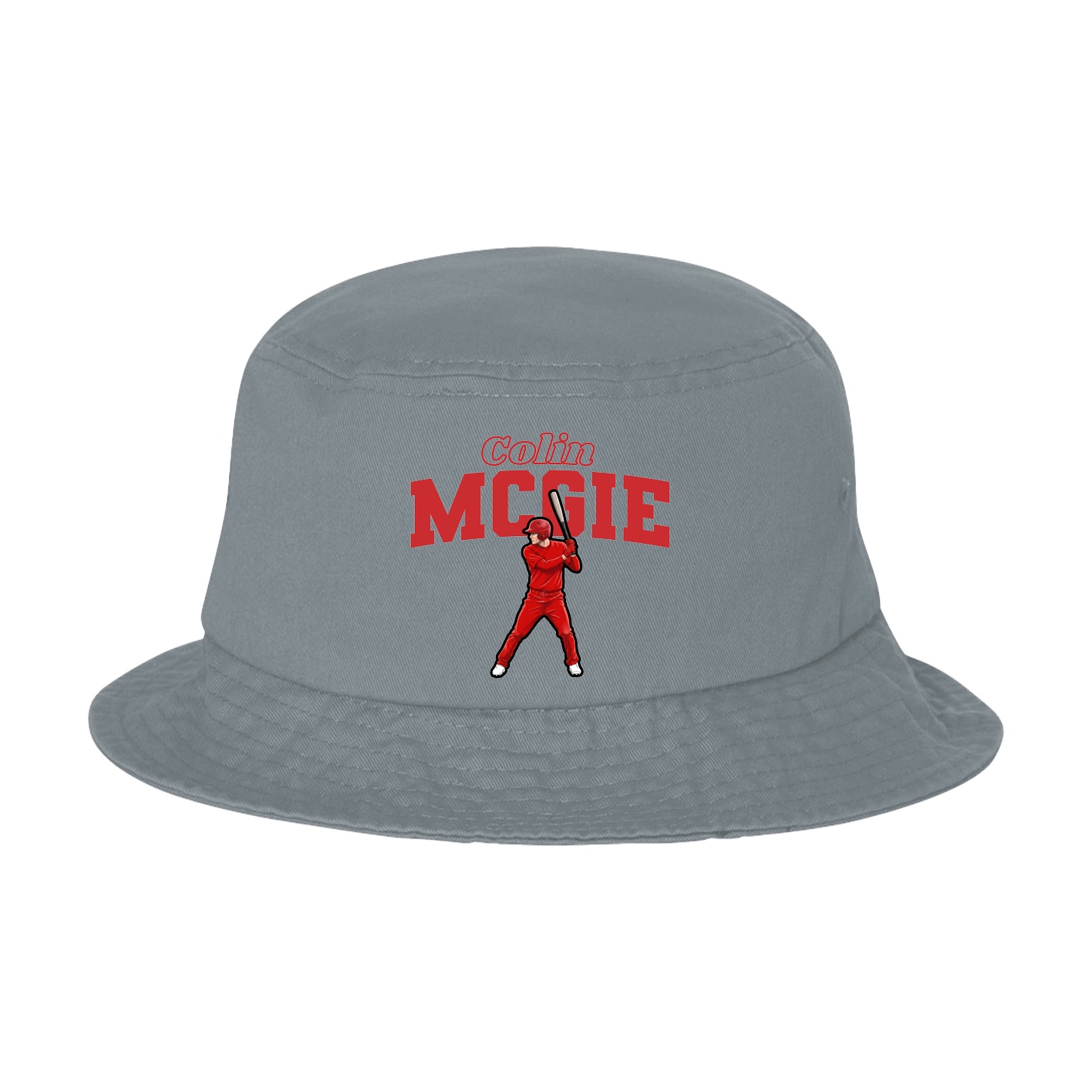 Bucket Cap — Name Arch in Grey
