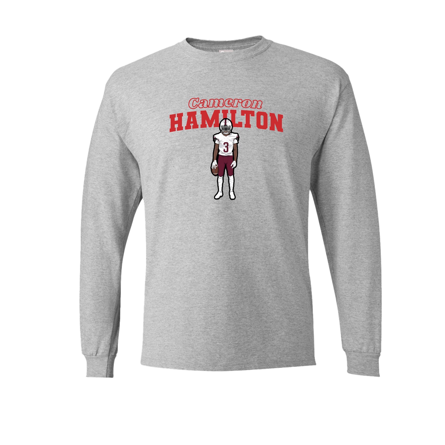 Long Sleeve Tee — Name Arch in Grey