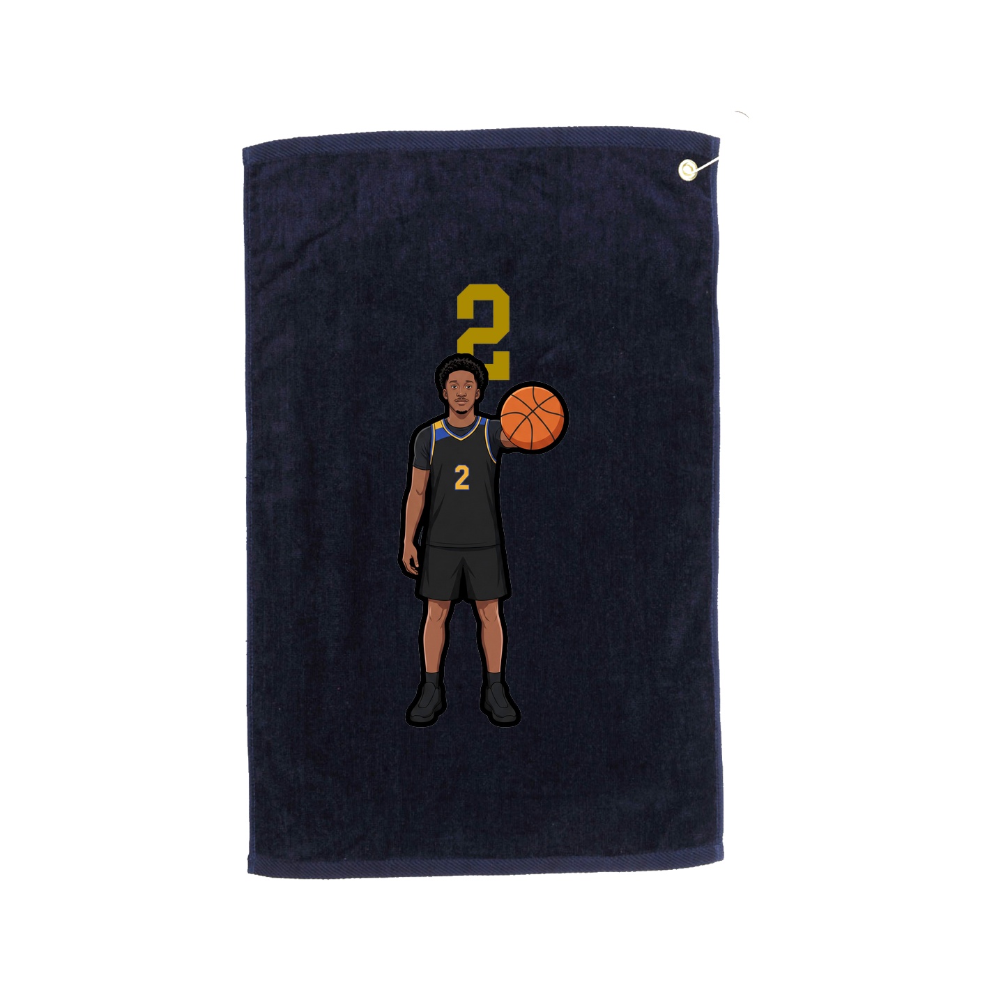 Golf Towel — Number Top in Navy