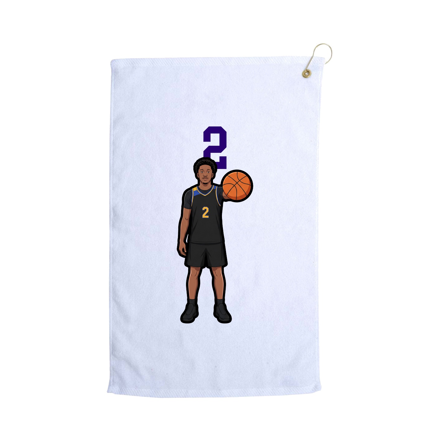Golf Towel — Number Top in White