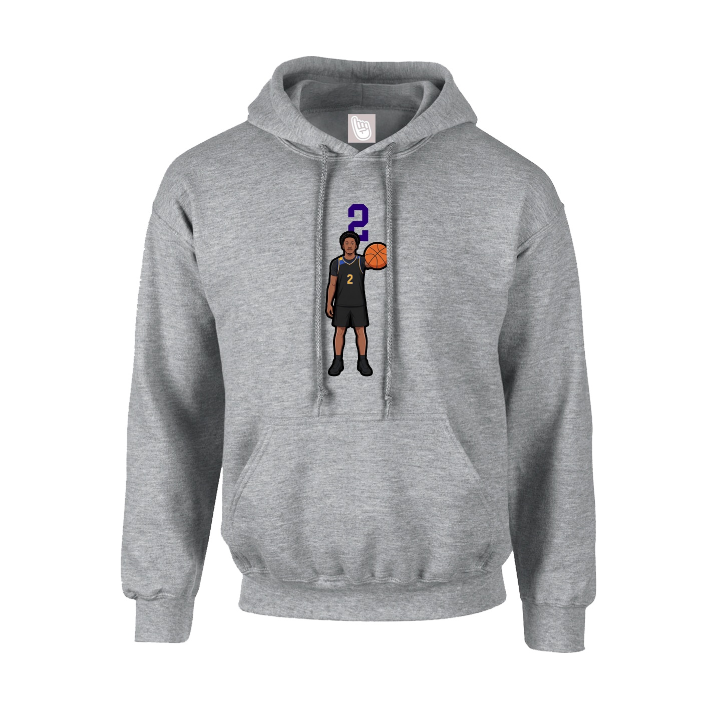 Hoodie — Number Top in Grey