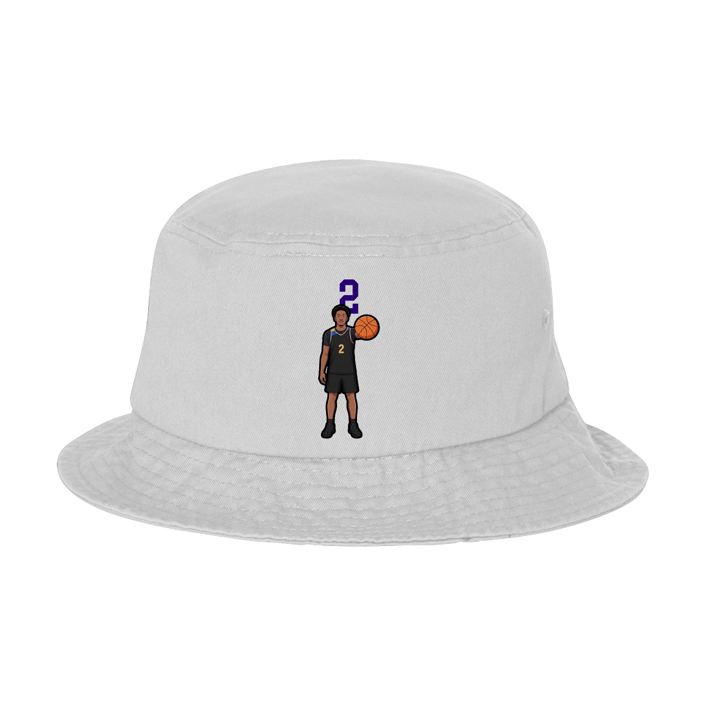 Bucket Cap — Number Top in White
