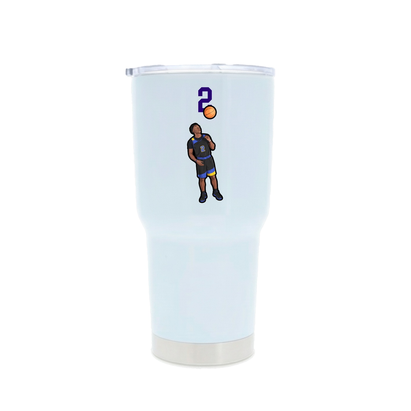 30oz Stainless Steel Tumbler — Number Top in White