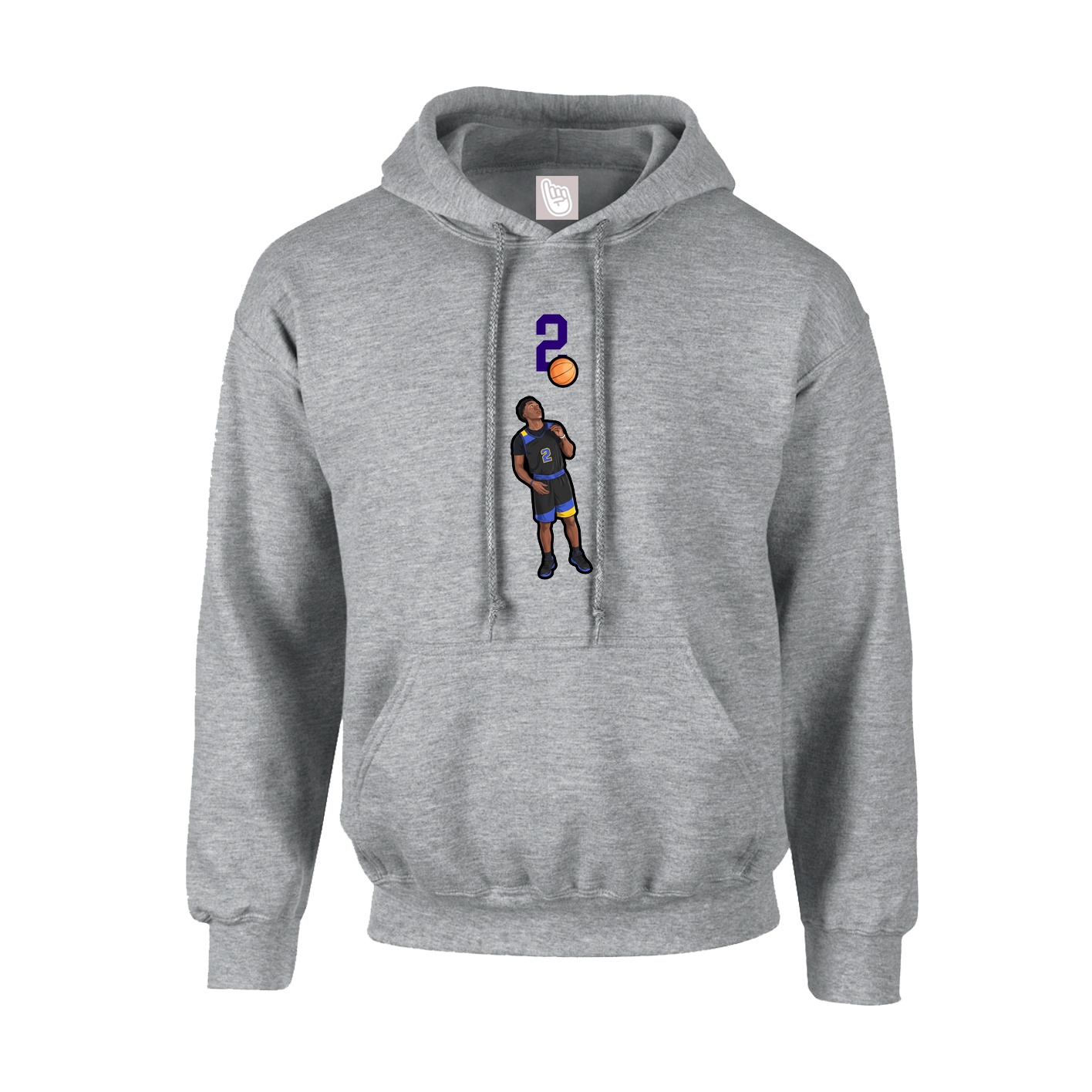 Youth Hoodie — Number Top in Grey