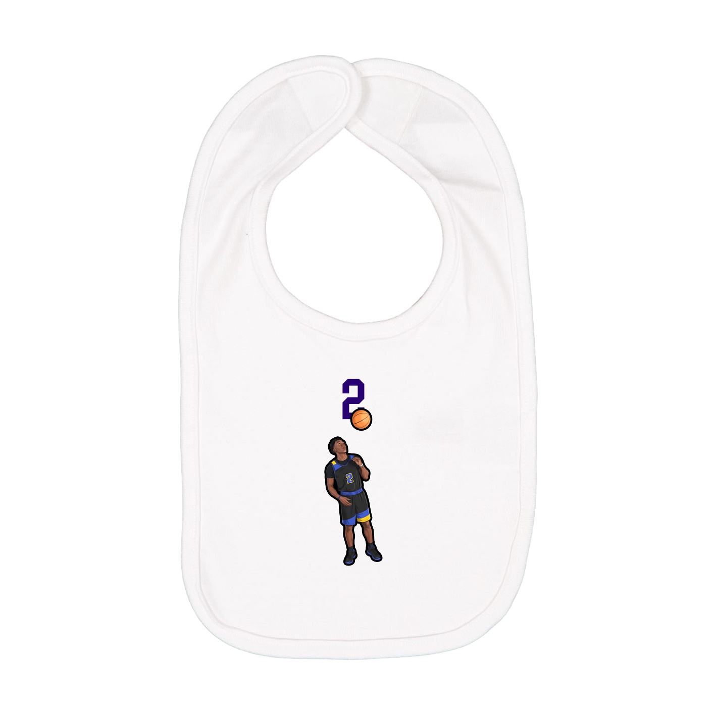 Infant Bib — Number Top in White
