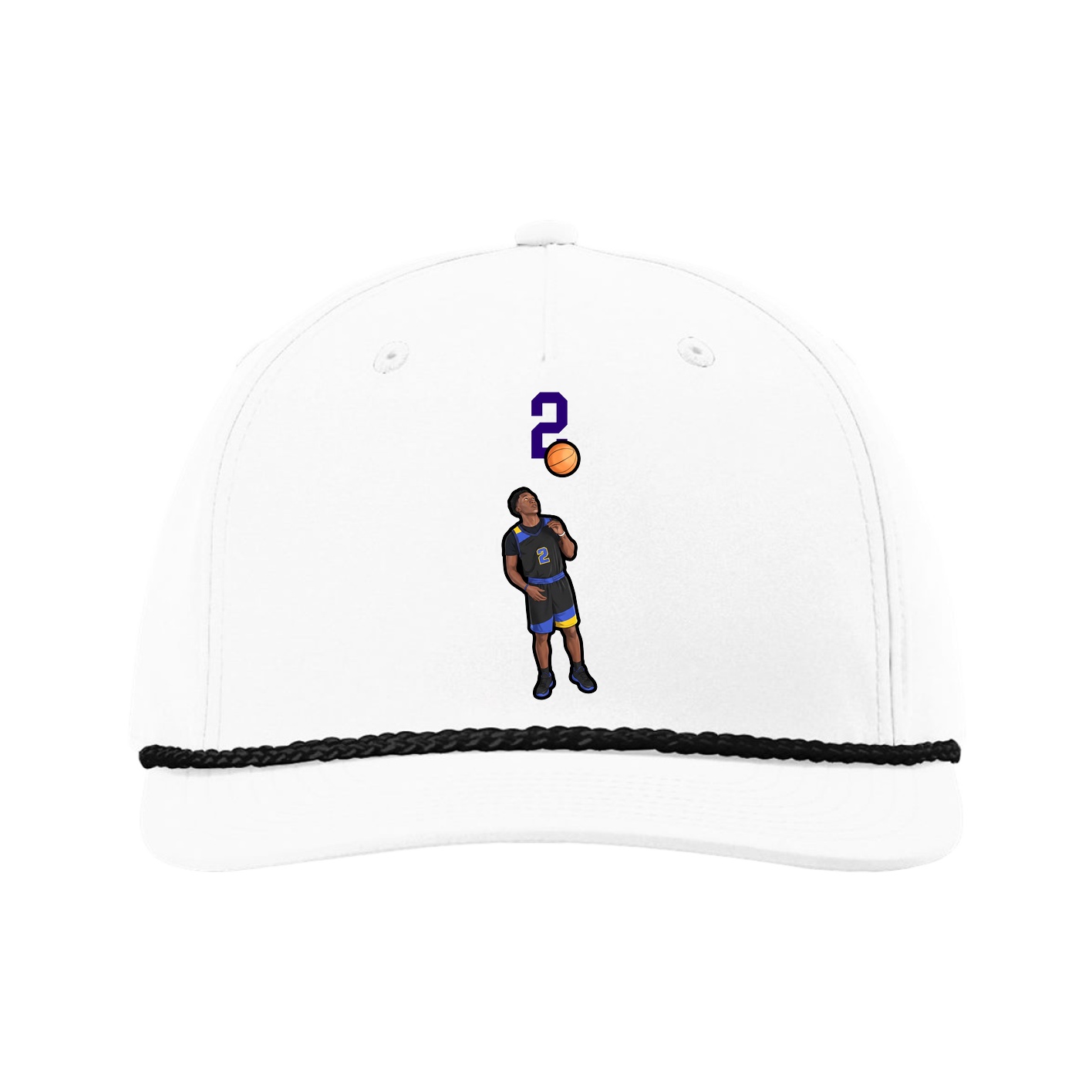 Five-Panel Classic Rope Cap — Number Top in White