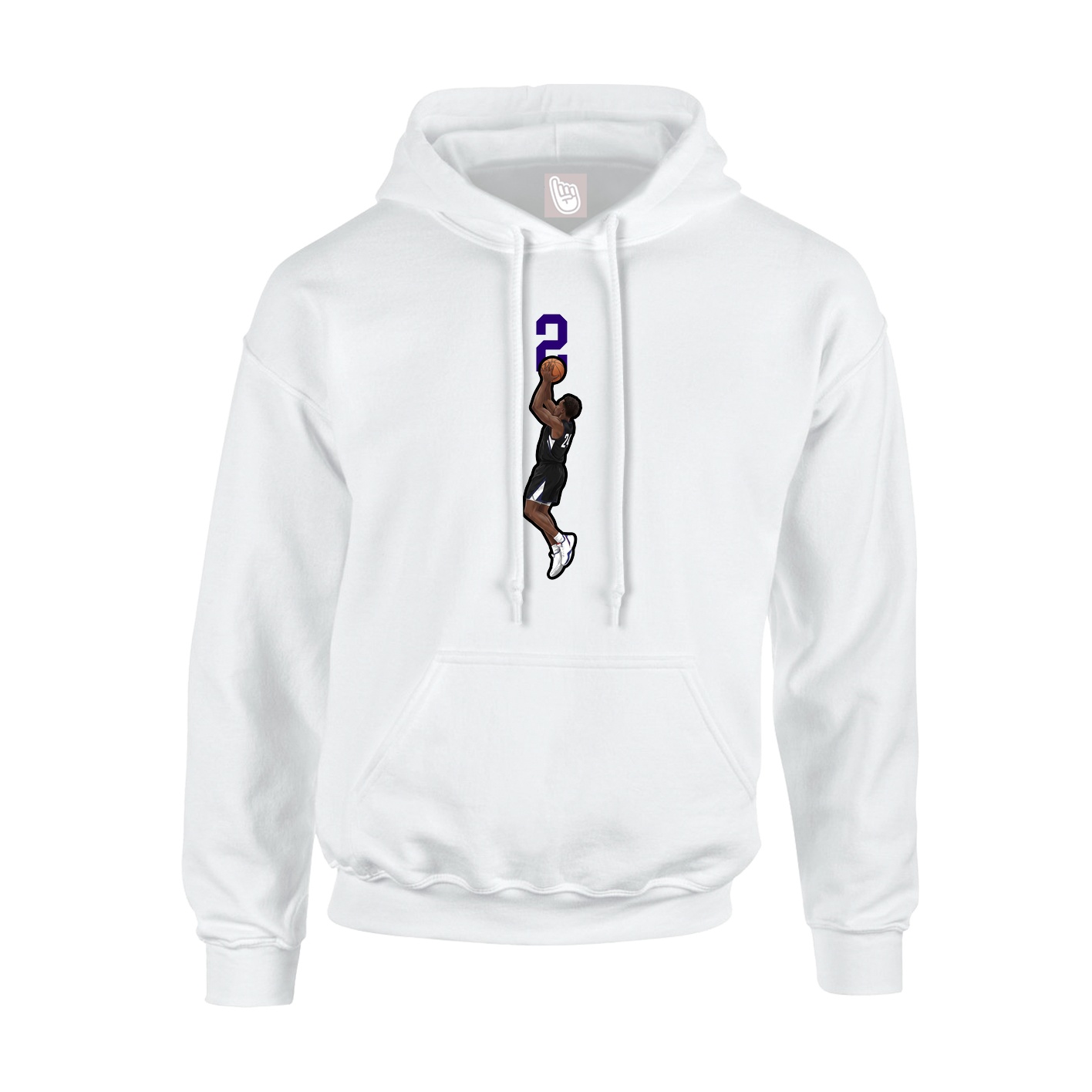 Youth Hoodie — Number Top in White
