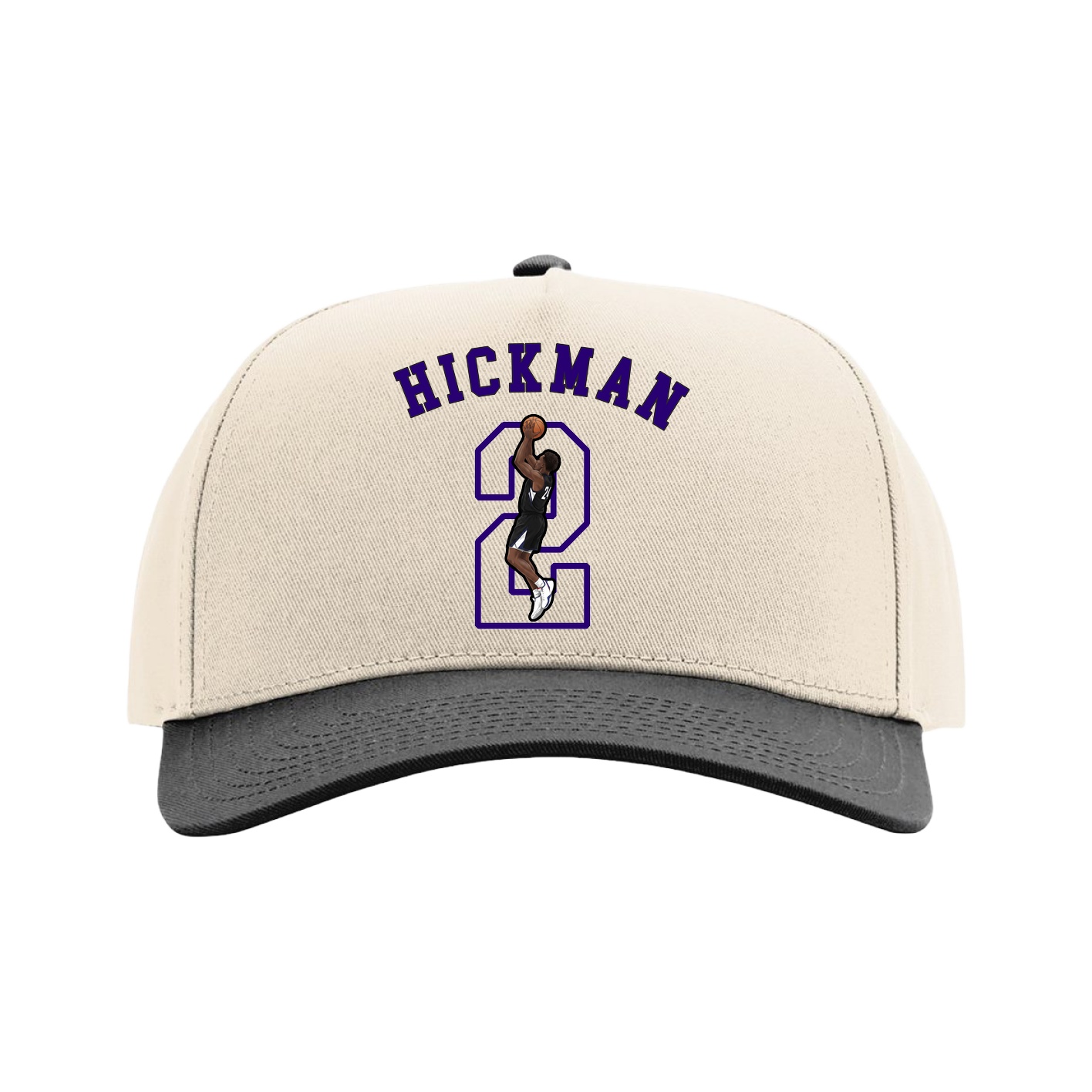 Full Fabric Five-Panel Champ Cap — Shirsey Arch in Cream/Black