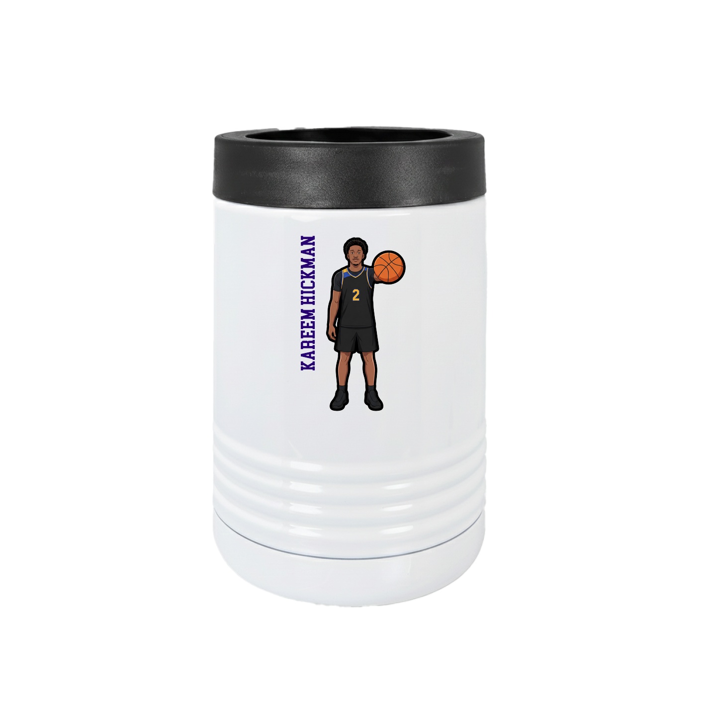 Beverage Holder — Name Vertical in White