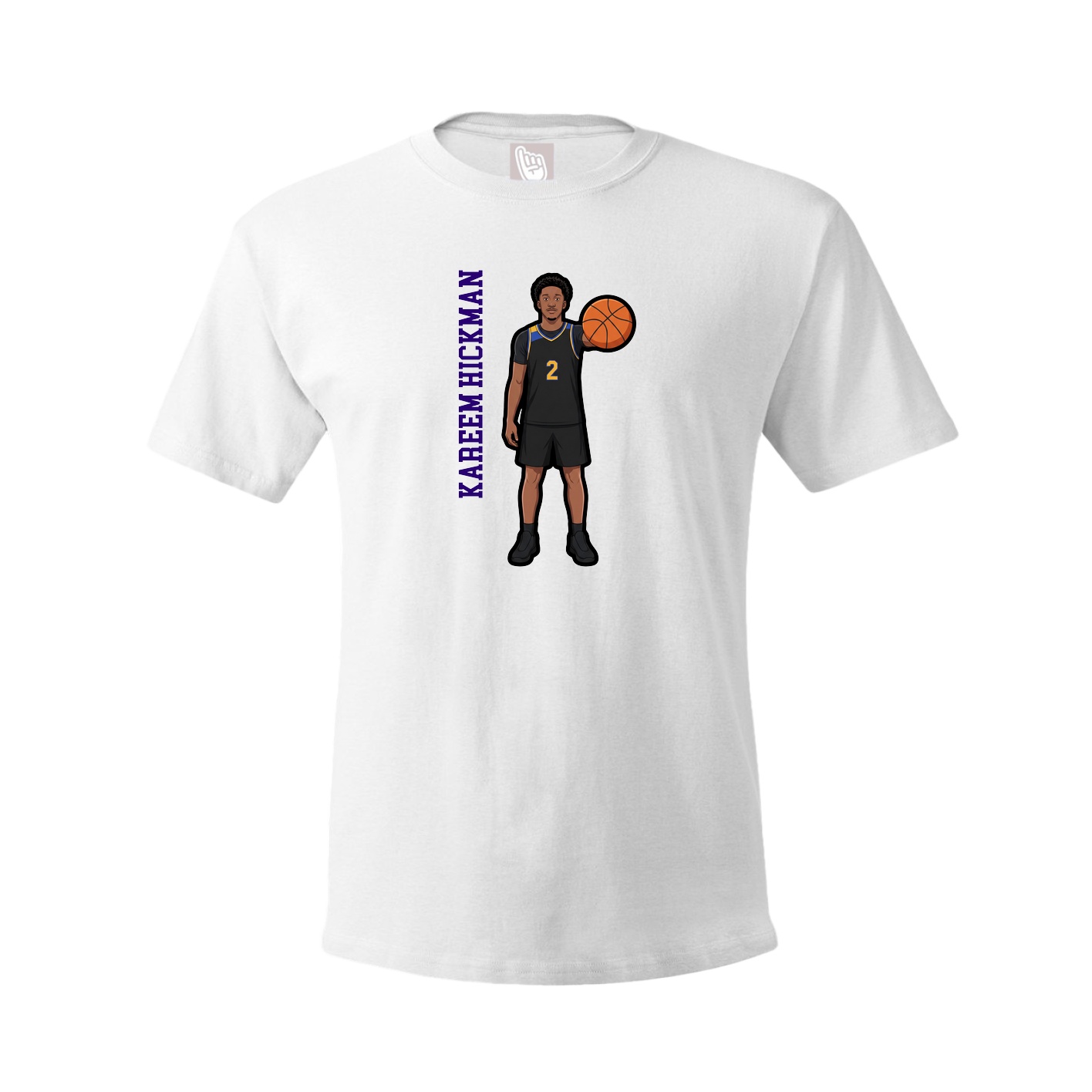 Youth Tee — Name Vertical in White