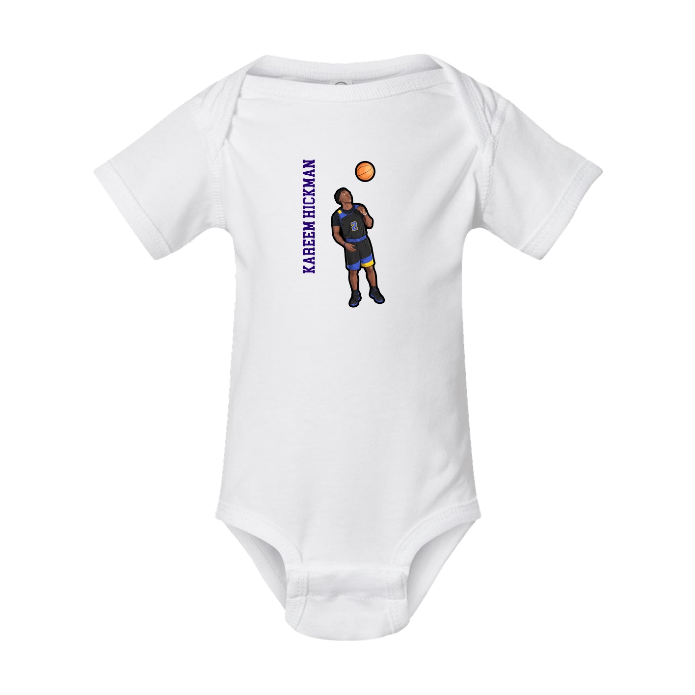 Baby Onesie — Name Vertical in White