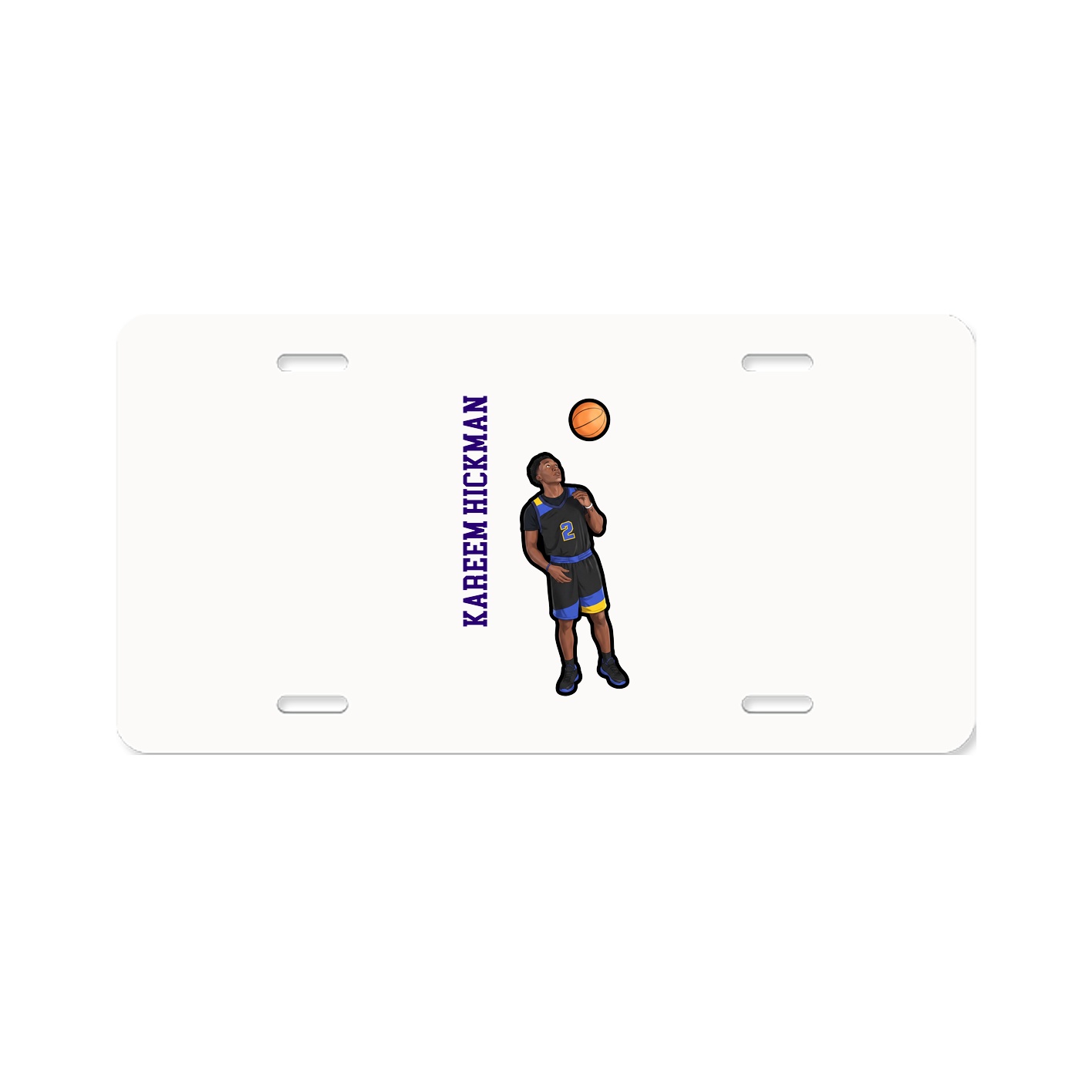 License Plate — Name Vertical in Classic