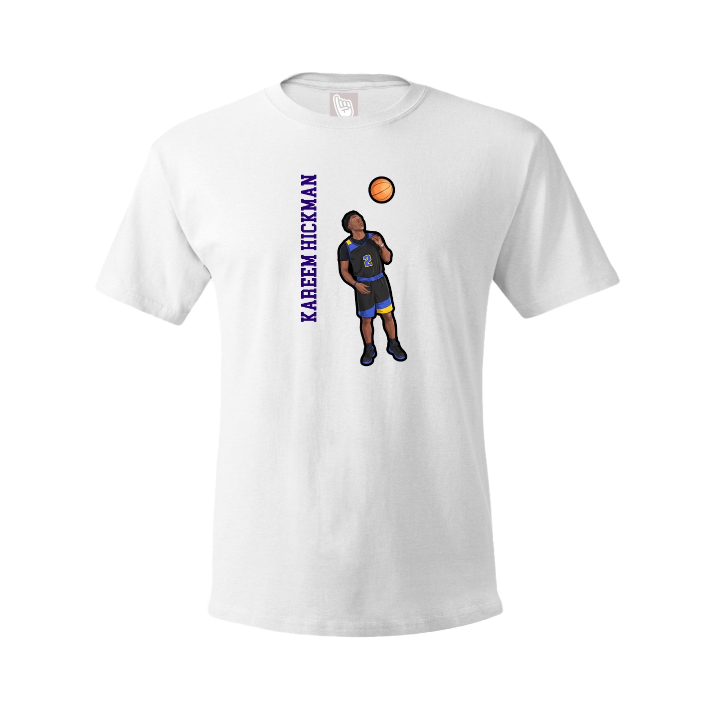 Tee — Name Vertical in White