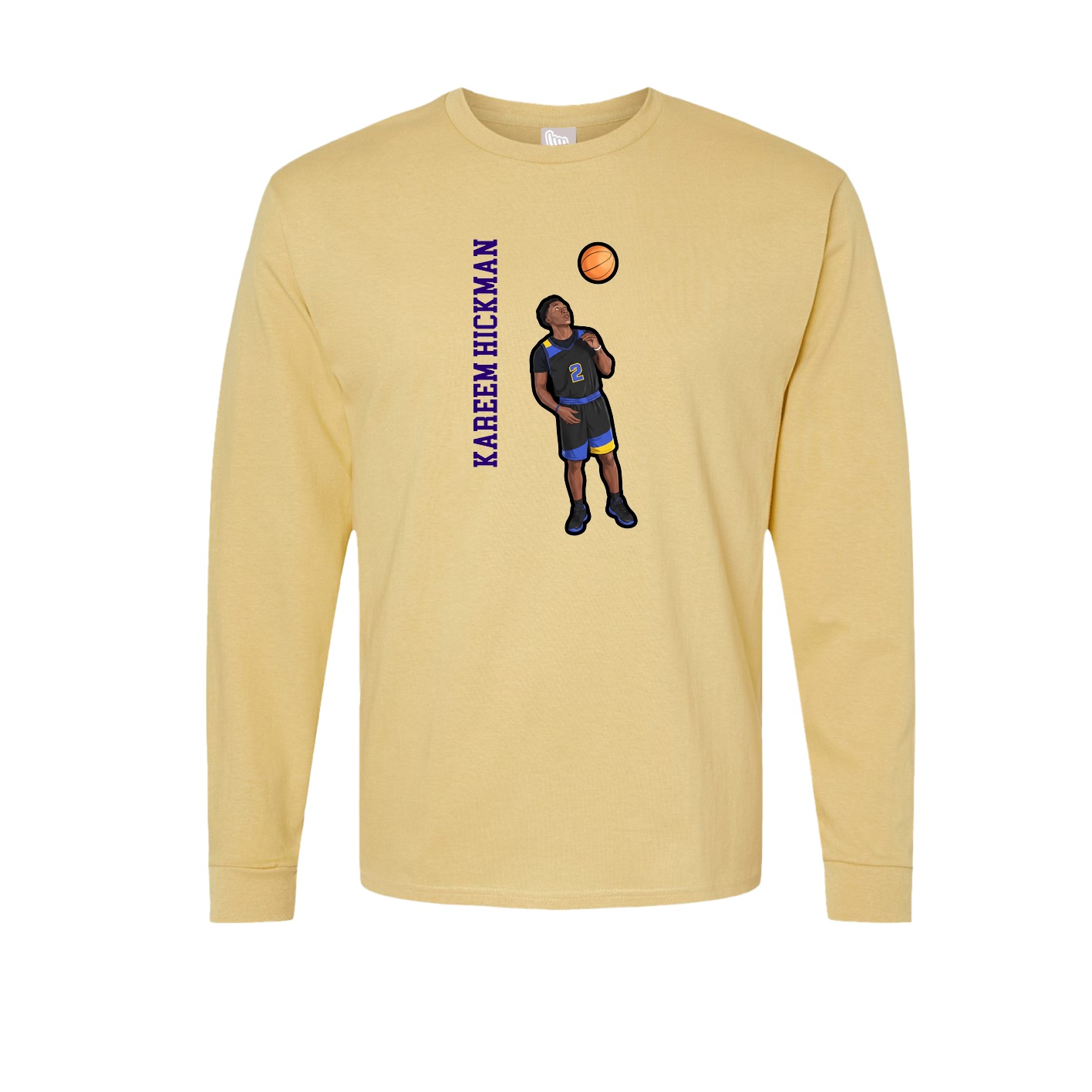 Long Sleeve Tee — Name Vertical in Vegas Gold