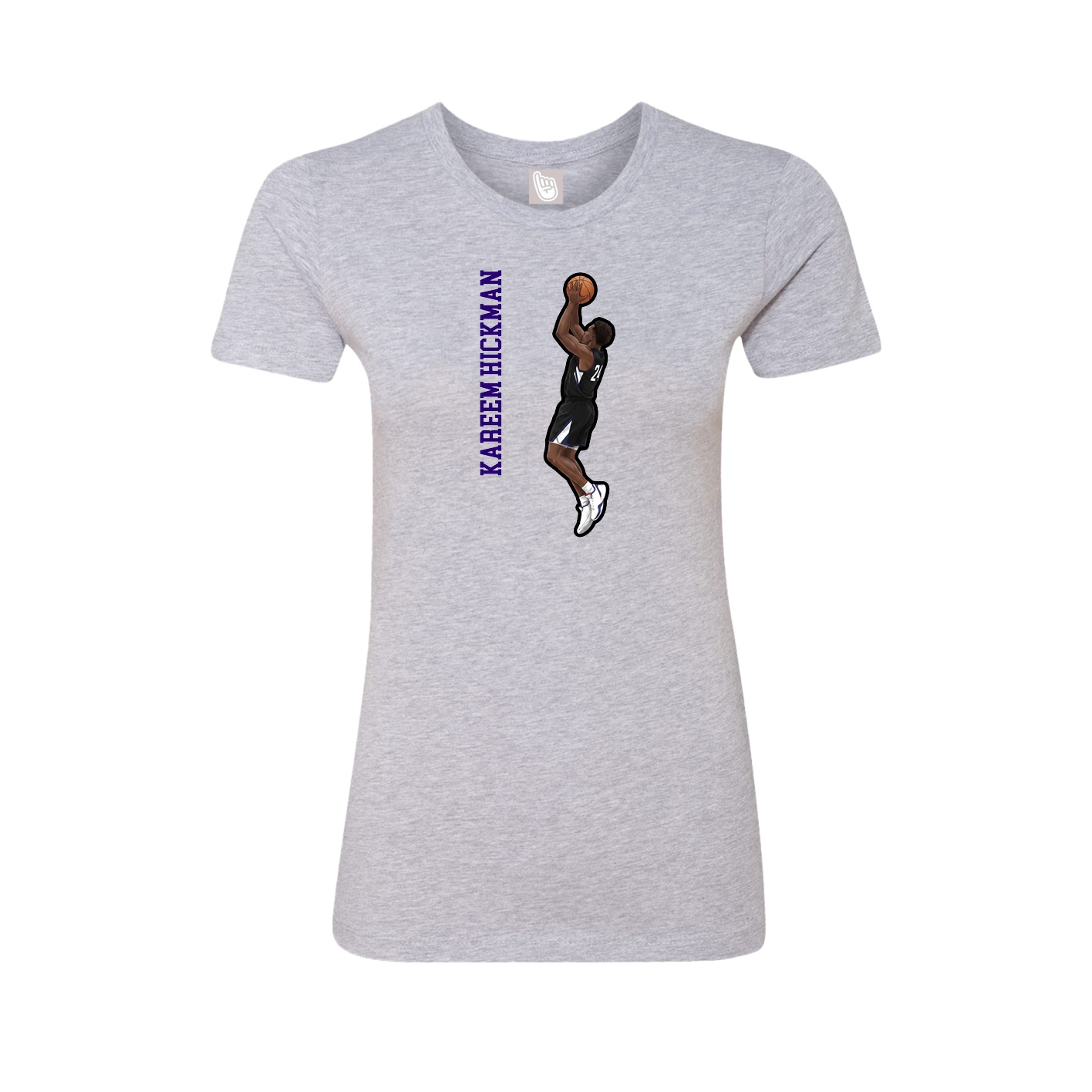 Womens Tee — Name Vertical in Grey