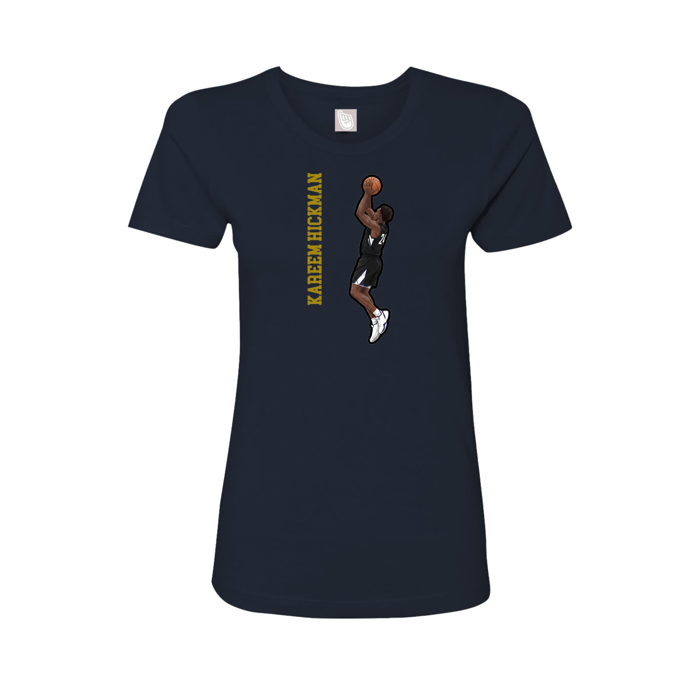 Womens Tee — Name Vertical in Navy
