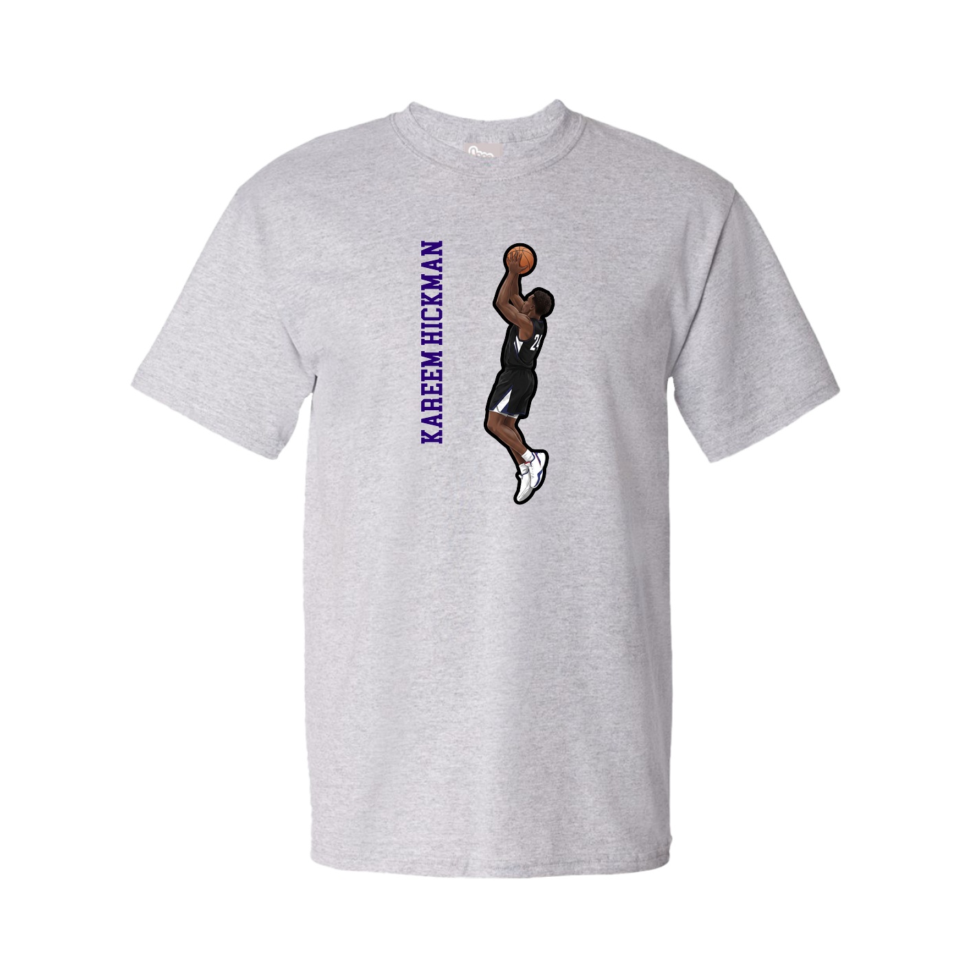 Youth Tee — Name Vertical in Grey