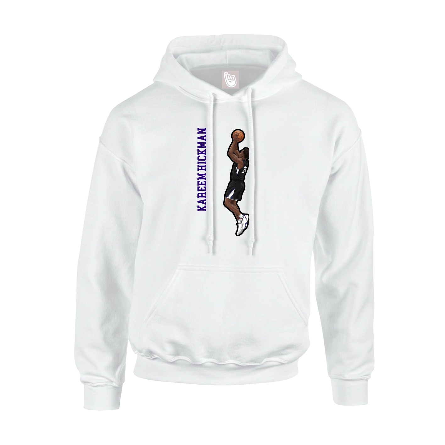 Youth Hoodie — Name Vertical in White