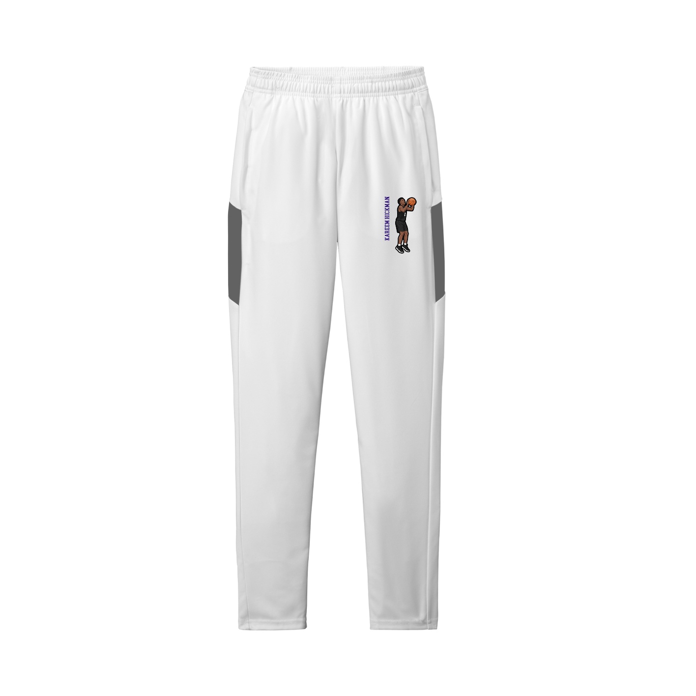 Team Travel Pant — Name Vertical in White/Grey