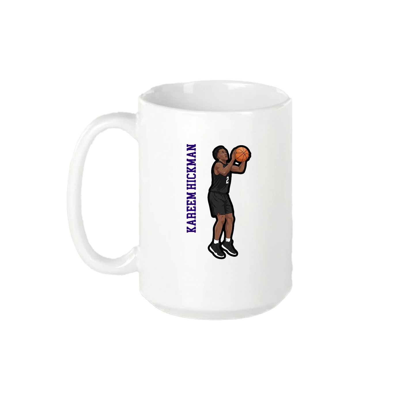 15oz Coffee Mug — Name Vertical in White