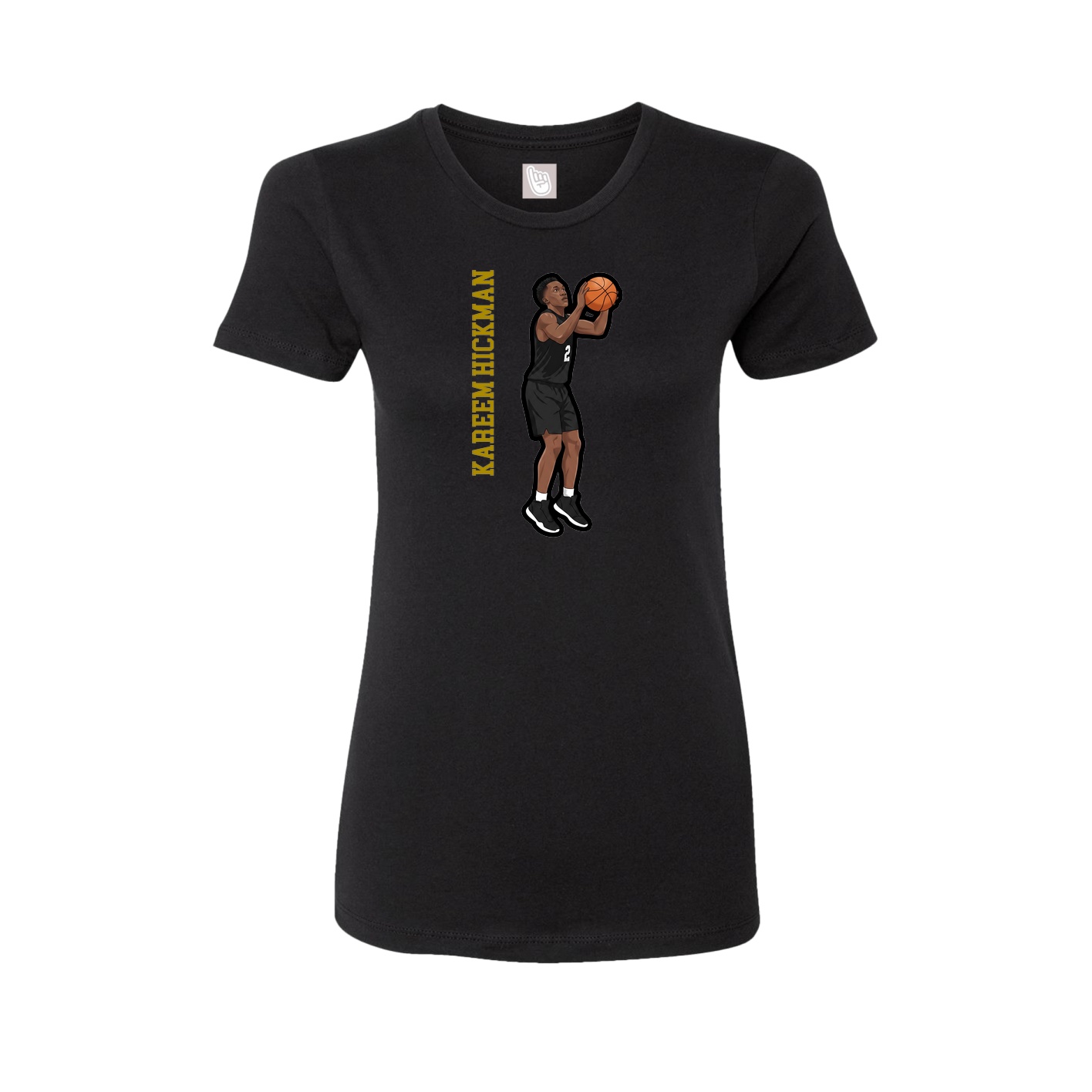 Womens Tee — Name Vertical in Black