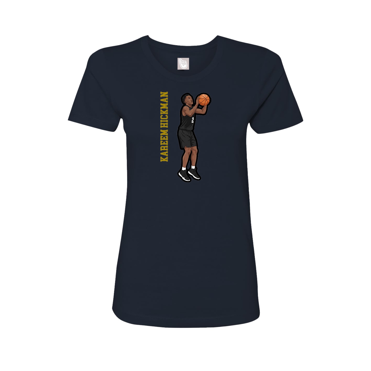 Fitted Women's Tee — Name Vertical in Navy