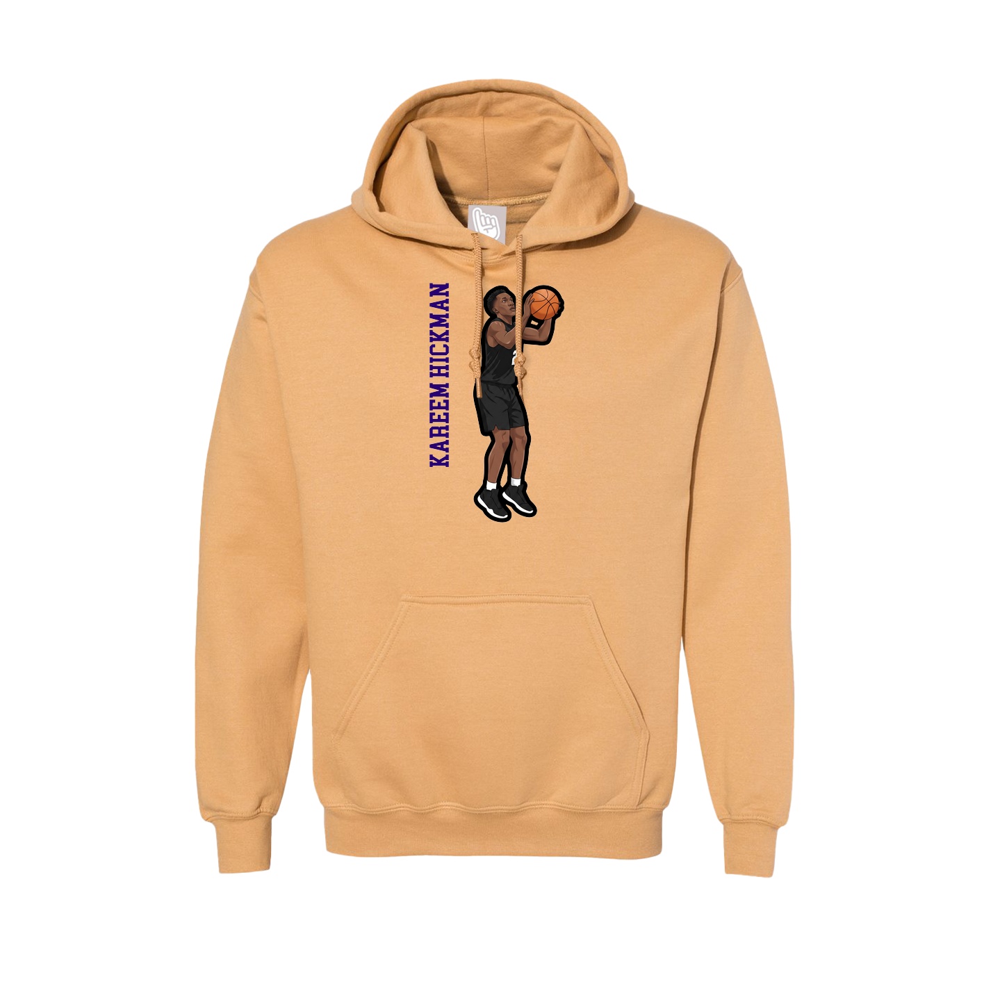 Hoodie — Name Vertical in Vegas Gold